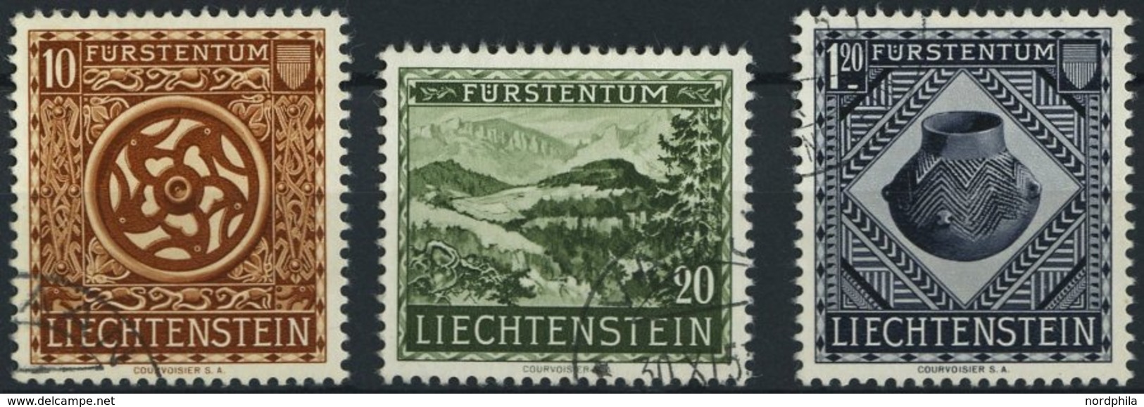 LIECHTENSTEIN 319-21 O, 1953, Landesmuseum, Prachtsatz, Mi. 90.- - Altri & Non Classificati