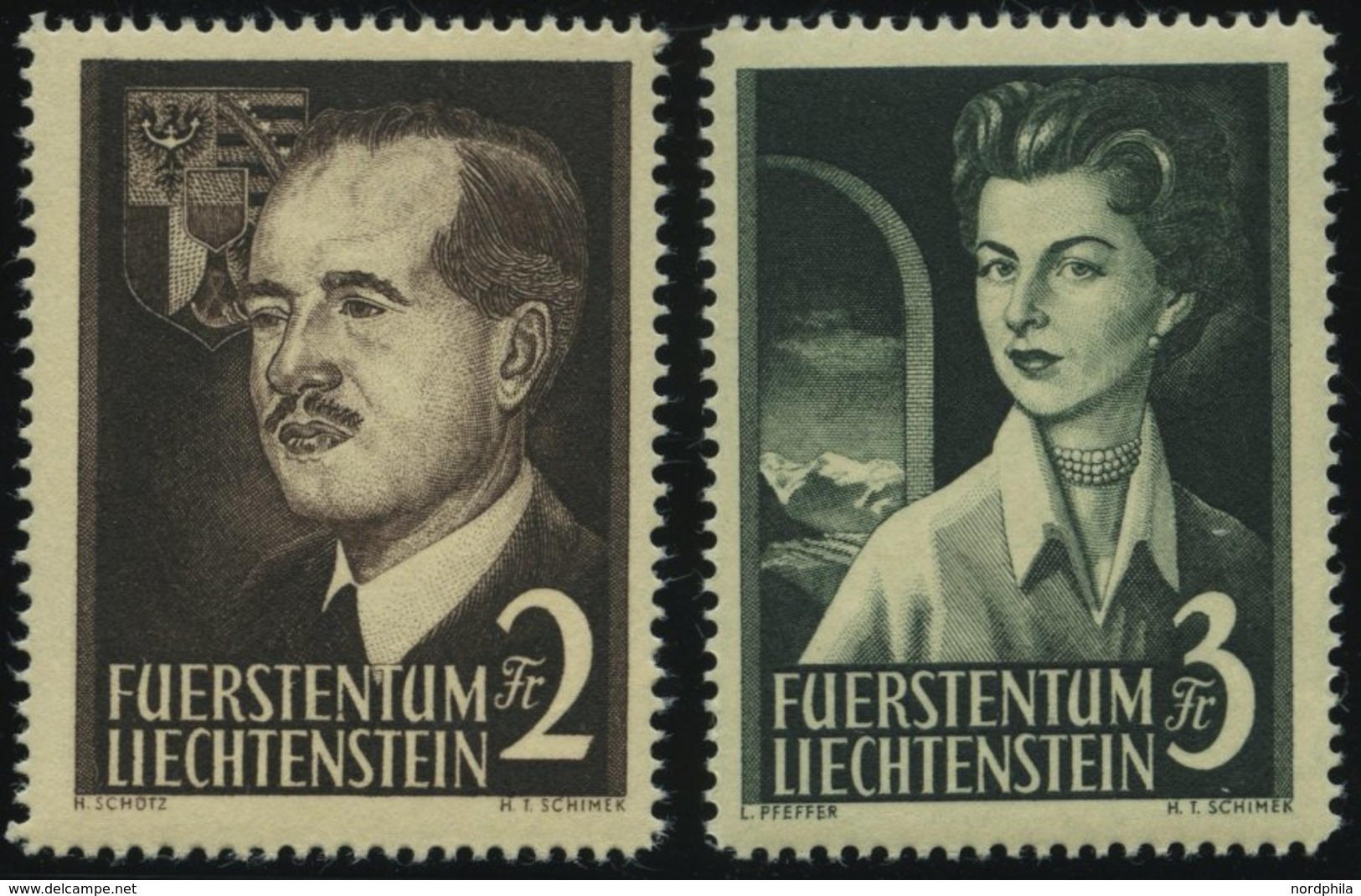 LIECHTENSTEIN 332/3 **, 1955, Fürstenpaar, Pracht, Mi. 240.- - Sonstige & Ohne Zuordnung