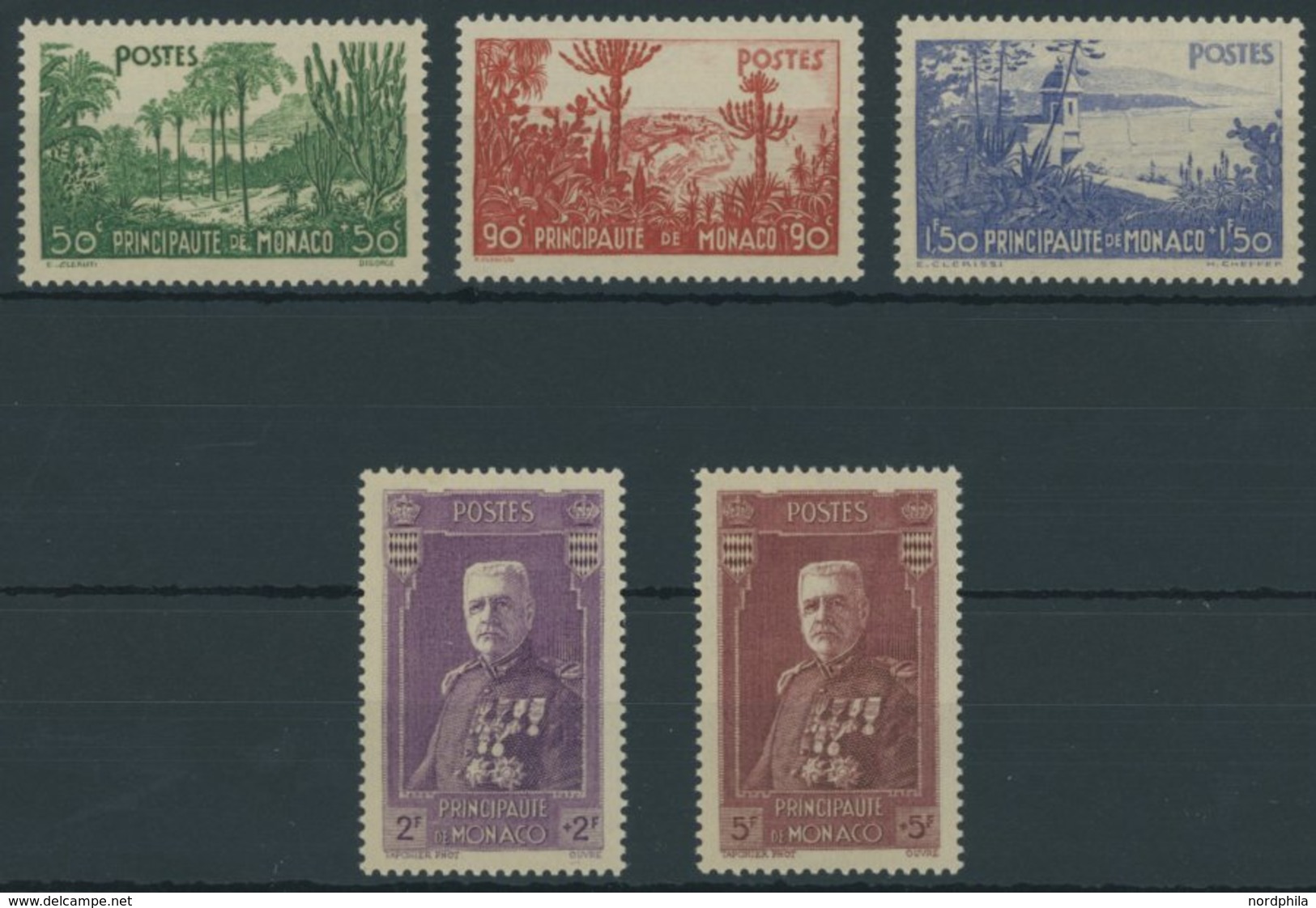 MONACO 138-42 **, 1937, Gartenanlagen, Falzrest, Prachtsatz - Other & Unclassified