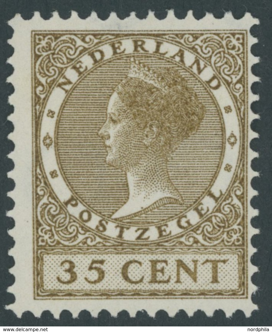 NIEDERLANDE 189A *, 1926, 35 C. Braunoliv, Wz. 2, Falzrest, Pracht - Usati