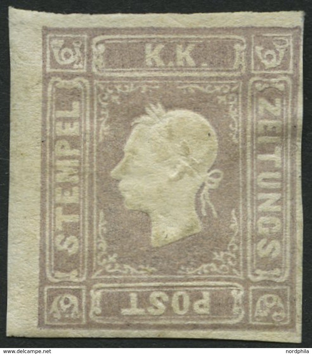 ÖSTERREICH *, 1858, 1.05 Kr. Graulila, Gummireste, Schmal-vollrandig, Pracht, Fotobefund Dr. Ferchenbauer, Mi. 900.- - Oblitérés