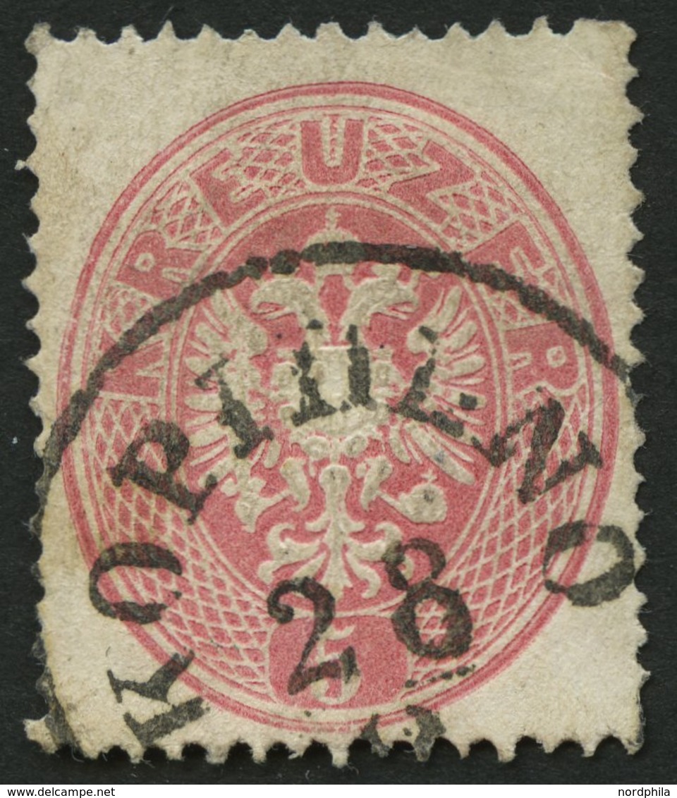 ÖSTERREICH 26 O, 1863, 5 Kr. Rosa, K1 KOPIDLNO, Pracht - Oblitérés