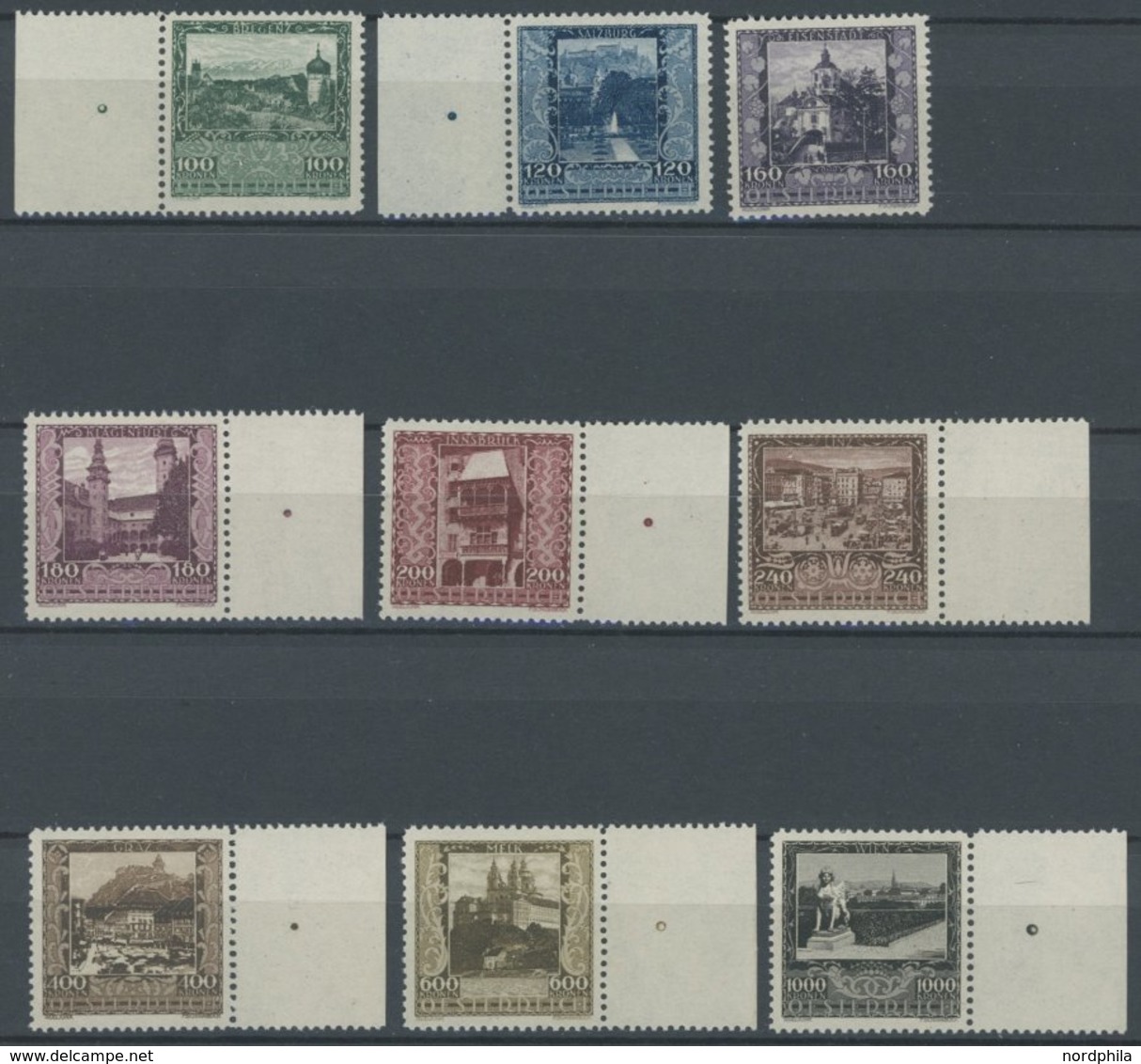 ÖSTERREICH 1918-1938 433-41 **, 1923, Landeshauptstädte, Postfrischer Prachtsatz, Mi. 135.- - Altri & Non Classificati