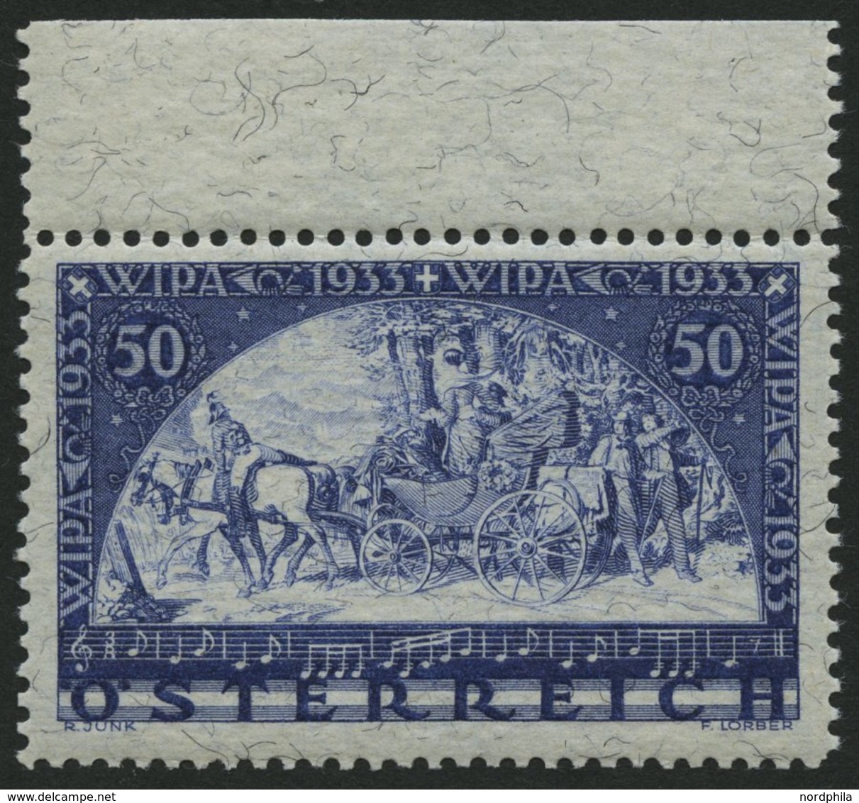 ÖSTERREICH 556A **, 1933, 50 G. WIPA, Faserpapier, Pracht, Mi. 750.- - Other & Unclassified