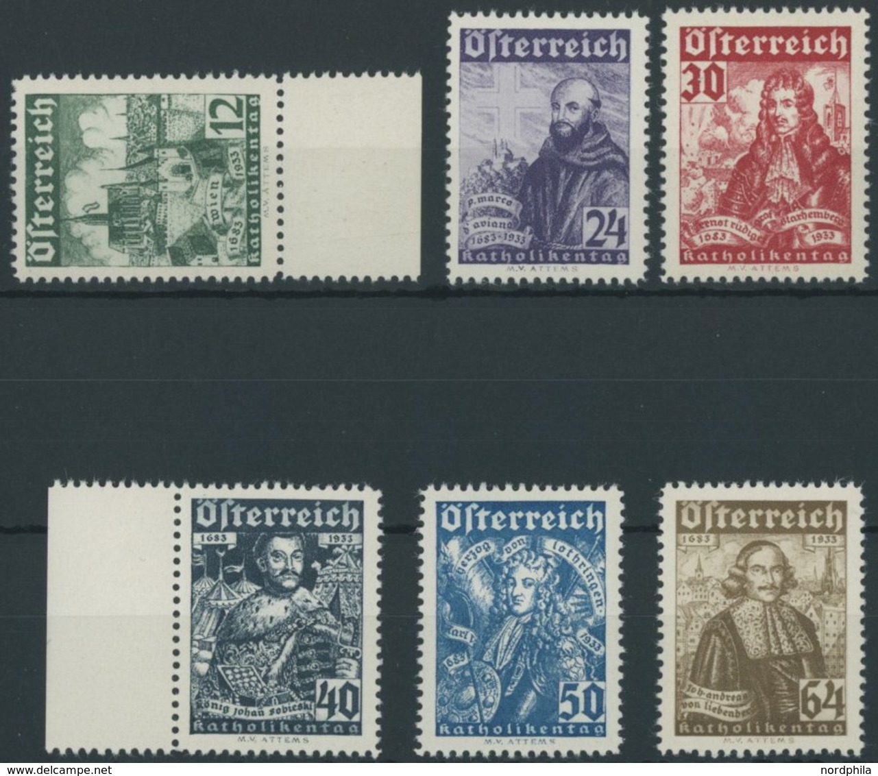 ÖSTERREICH 1918-1938 557-62 **, 1933, Katholikentag, Postfrischer Prachtsatz, Mi. 440.- - Altri & Non Classificati