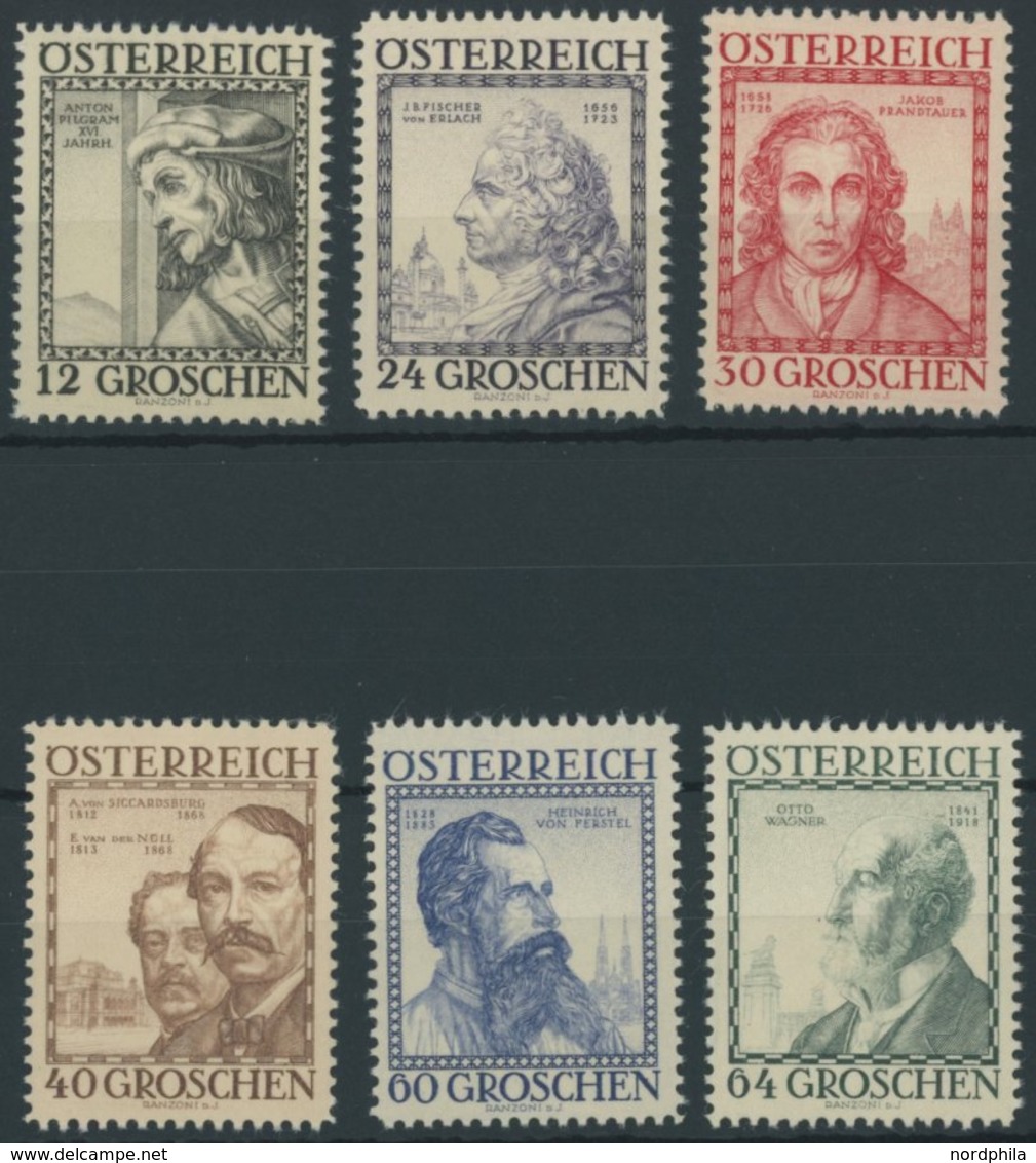 ÖSTERREICH 1918-1938 591-96 **, 1934, Baumeister, Postfrischer Prachtsatz, Mi. 150.- - Otros & Sin Clasificación