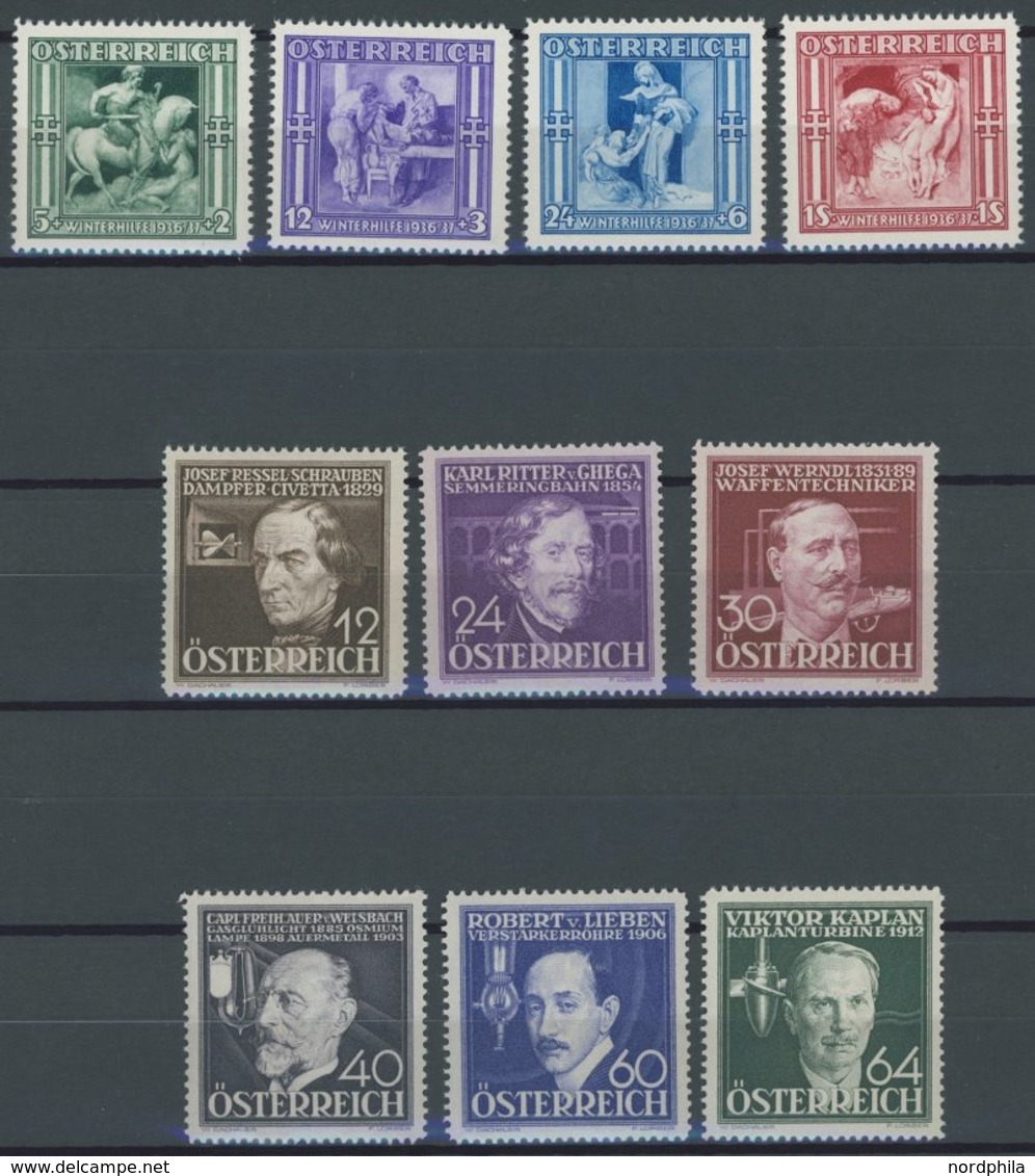 ÖSTERREICH 1918-1938 628-37 **, 1936, Winterhilfe III Und Erfinder, 2 Postfrische Prachtsätze, Mi. 78.- - Otros & Sin Clasificación