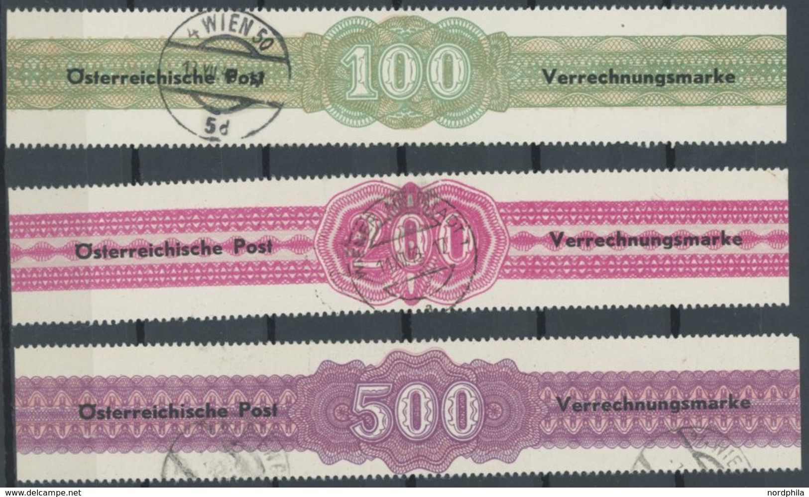 VERRECHNUNGSMARKEN V 1-3 O, 1948, Zustellgebühren, 200 Und 500 S. übliche Büge, Pracht, Mi. 270.- - Otros & Sin Clasificación