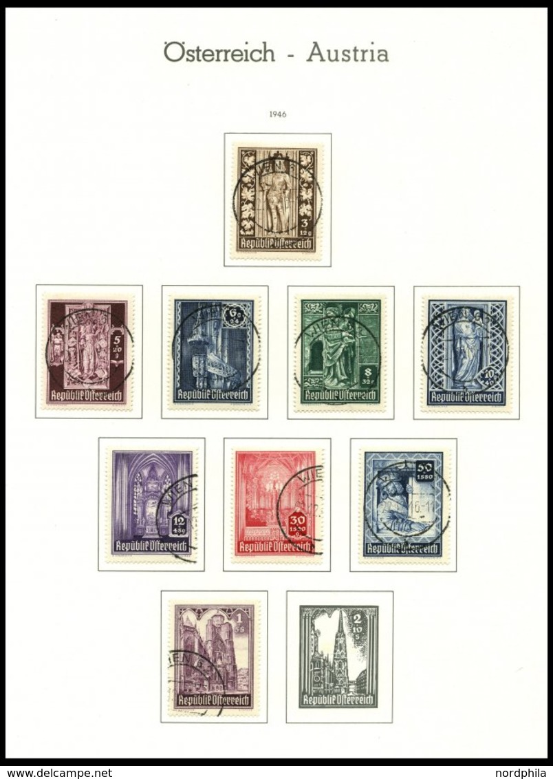 SAMMLUNGEN o, gestempelte Sammlung Österreich von 1945-75 im Leuchtturm Falzlosalbum, ab 1952 bis auf wenige Werte kompl