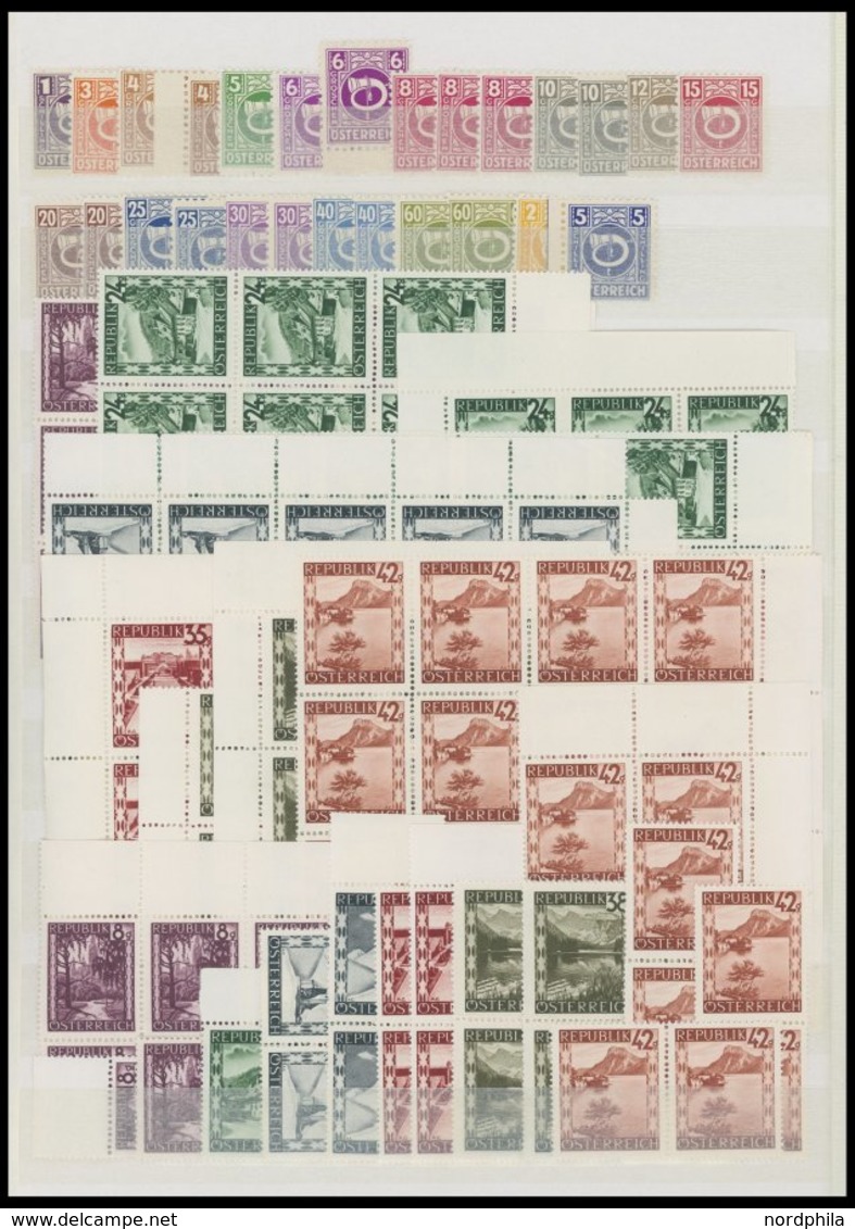 LOTS **, 1945-60, Postfrische Dublettenpartie Österreich, U.a. 4x Mi.Nr. 772-75, 1x 937-40 Und 2x 969, Prachterhaltung,  - Collections