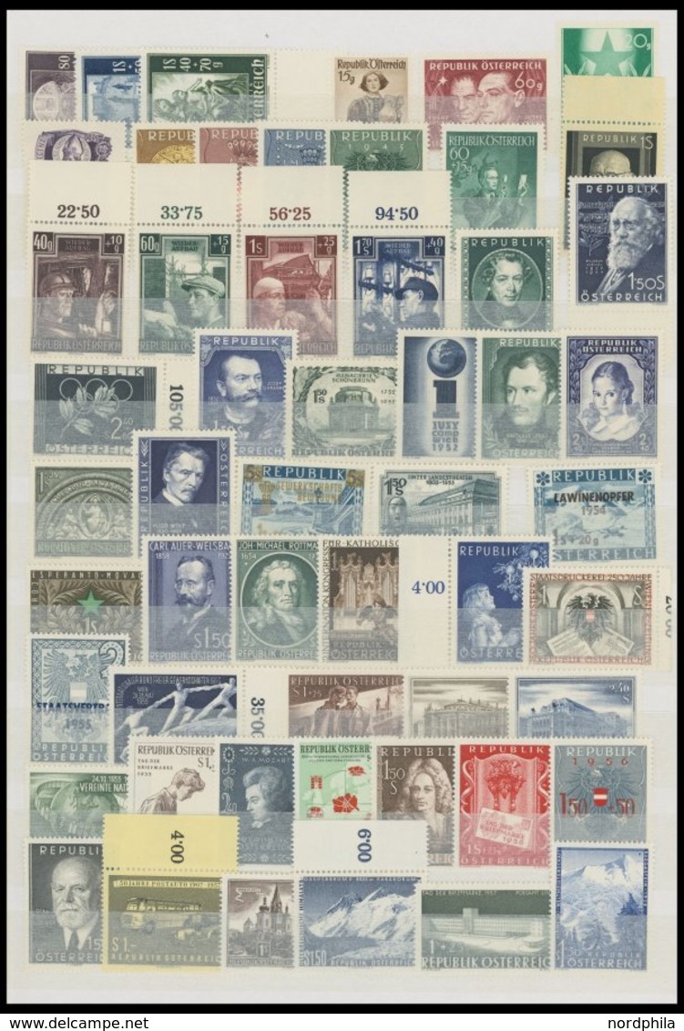 LOTS **, Postfrische Partie Österreich Von 1945-60 Mit Einigen Guten Ausgaben, U.a. Mi.Nr. 878-84, 937-40, 960-63, Dabei - Collezioni