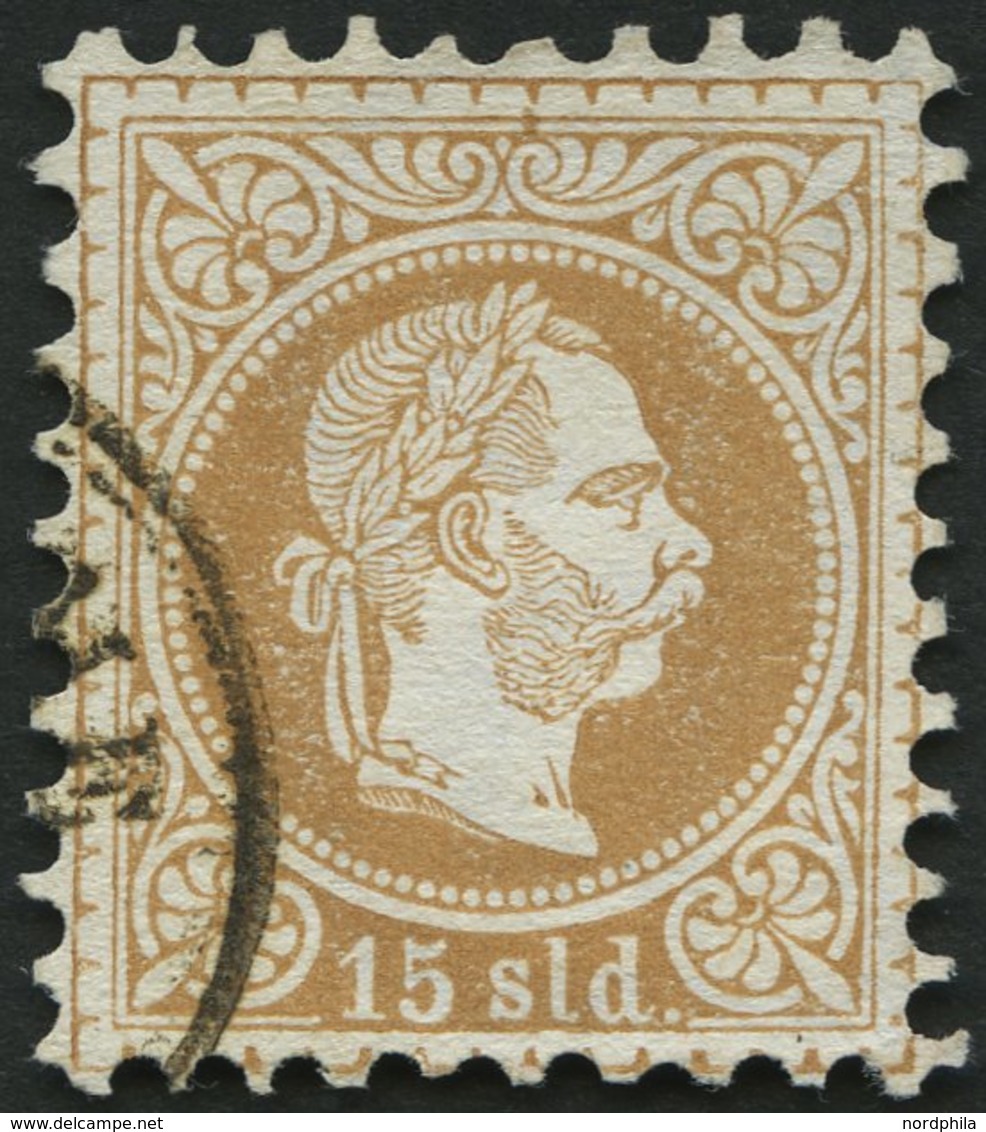 POST IN DER LEVANTE 5I O, 1867, 15 So. Braun, Grober Druck, Mit Wz. Ganzer Buchstabe, Pracht - Levant Autrichien
