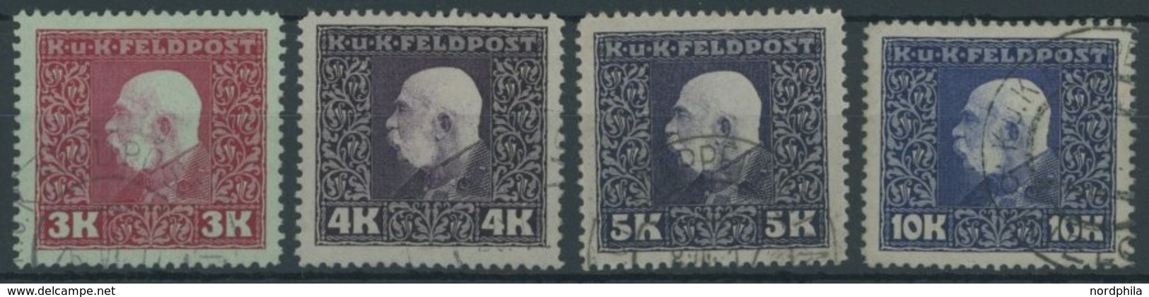 AT-HUNG. FELDPOST ALLG. AUSG. 45-48 O, 1915, 3 - 10 K. Kaiser Franz Joseph, 4 Prachtwerte, Mi. 95.- - Sonstige & Ohne Zuordnung