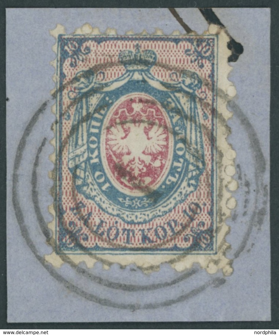 POLEN 1a BrfStk, 1860, 10 K. Blau/rosa, Nummernstempel 1, Kabinettbriefstück, Gepr. Jungjohann - Other & Unclassified