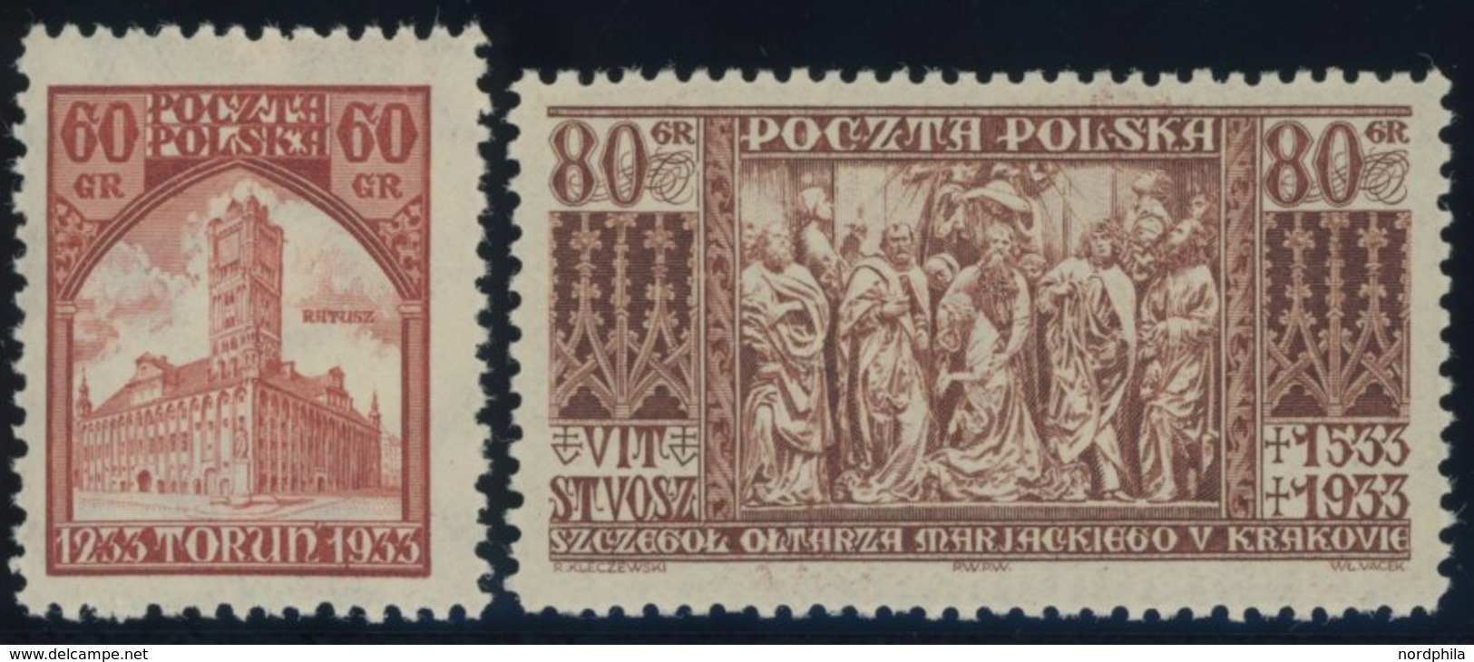 POLEN 281/2 **, 1933, Briefmarkenausstellung Und Von Veit, Postfrisch, 2 Prachtwerte, Mi. 80.- - Otros & Sin Clasificación