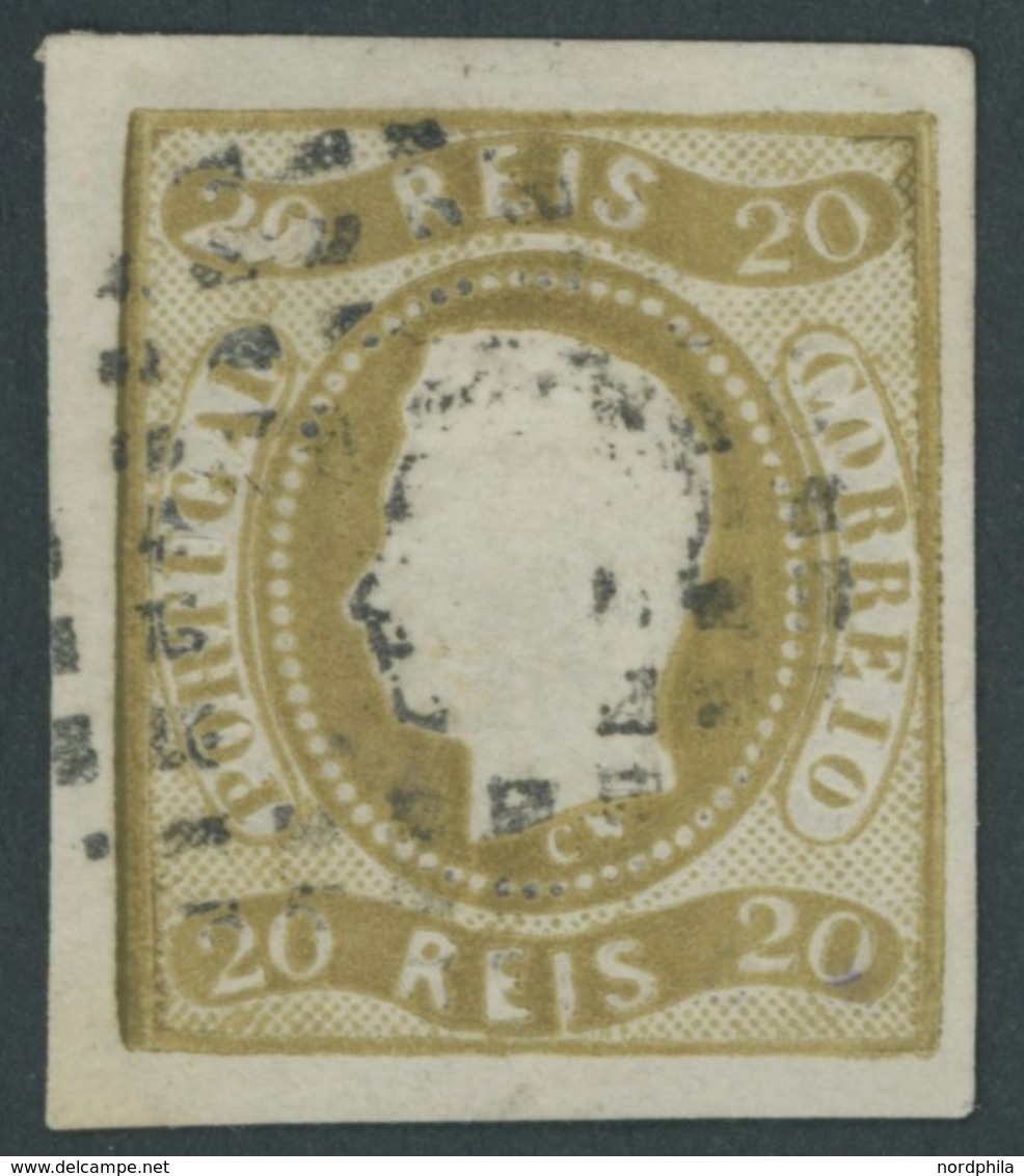 PORTUGAL 19 O, 1866, 20 R. Olivbraun, Pracht, Mi. 90.- - Used Stamps