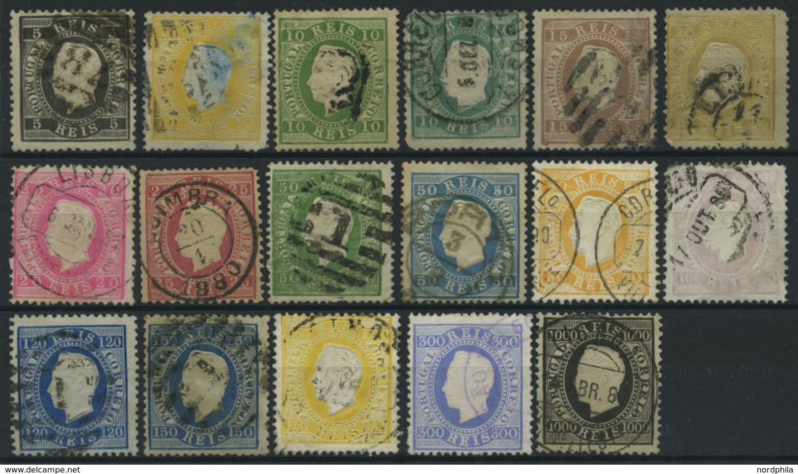 PORTUGAL Aus 34-61 O, 1870-84, 17 Verschiedene Werte, Feinst/Pracht, Mi. 900.- - Used Stamps