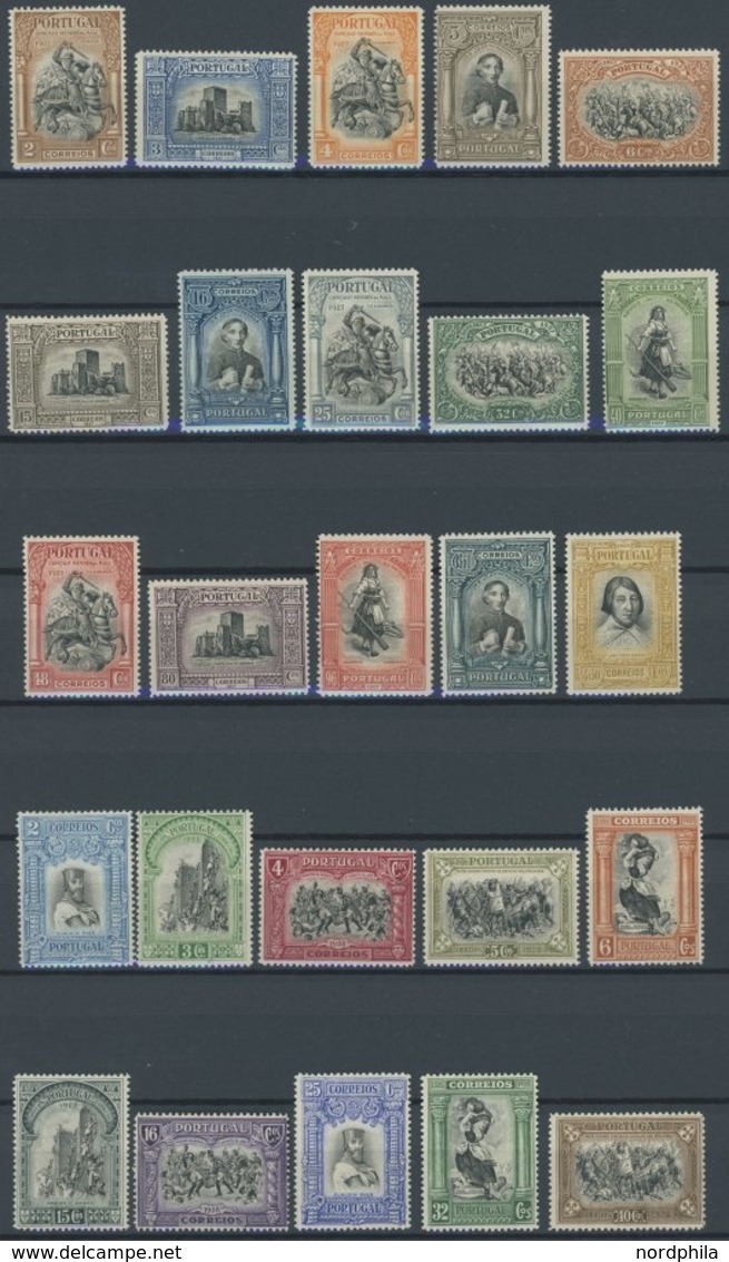 PORTUGAL 440-54,456-71 *, 1927/8, Geschichte Portugals II Und III, Falzrest, 2 Prachtsätze - Used Stamps