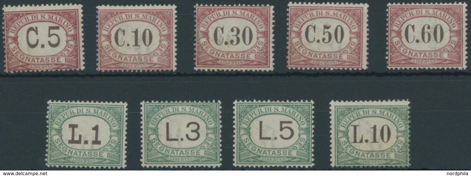 PORTOMARKEN P 10-18 *, 1924, Ziffer, Falzrest, Prachtsatz, Mi. 300.- - Portomarken