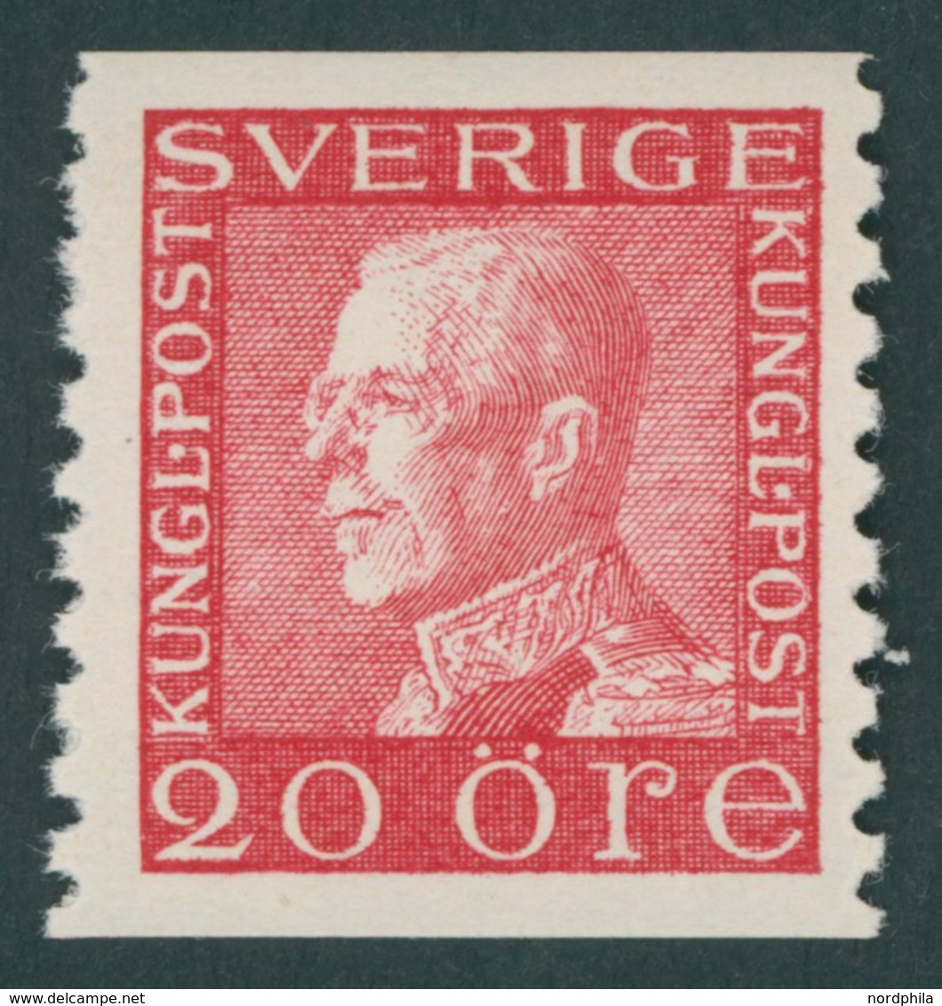 SCHWEDEN 182IIWA **, 1934, 20 Ö. Karmin, Weißes Papier, Postfrisch, Pracht, Mi. 85.- - Oblitérés