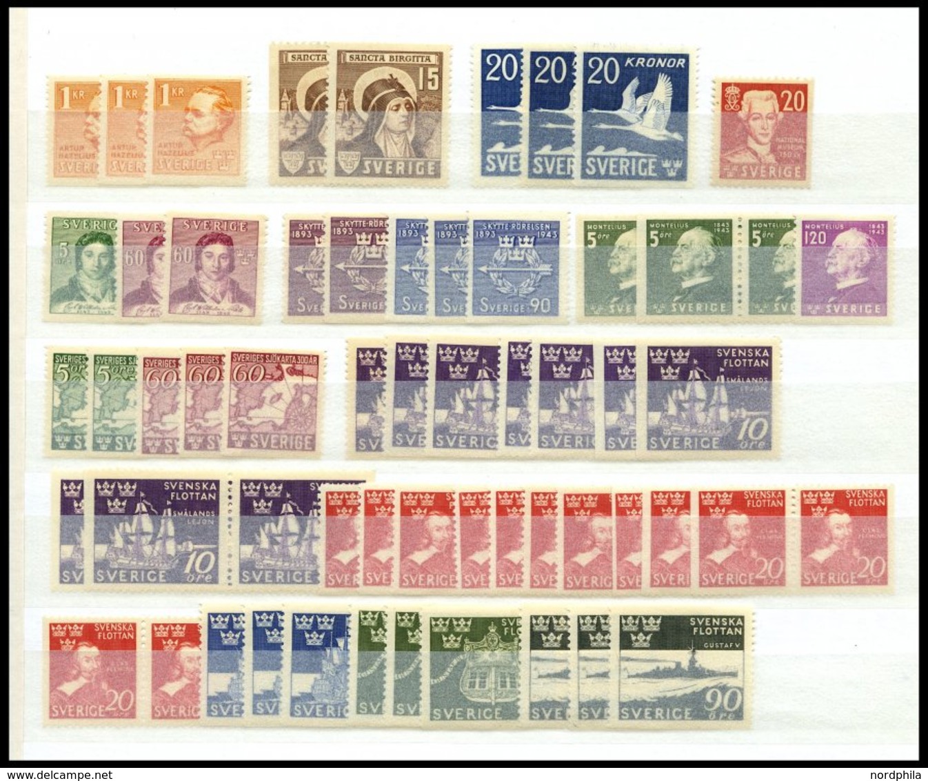 SAMMLUNGEN, LOTS **, Postfrische Partie Schweden Von 1920-44 Mit Einigen Mittleren Werten, Fast Nur Prachterhaltung, Mi. - Colecciones