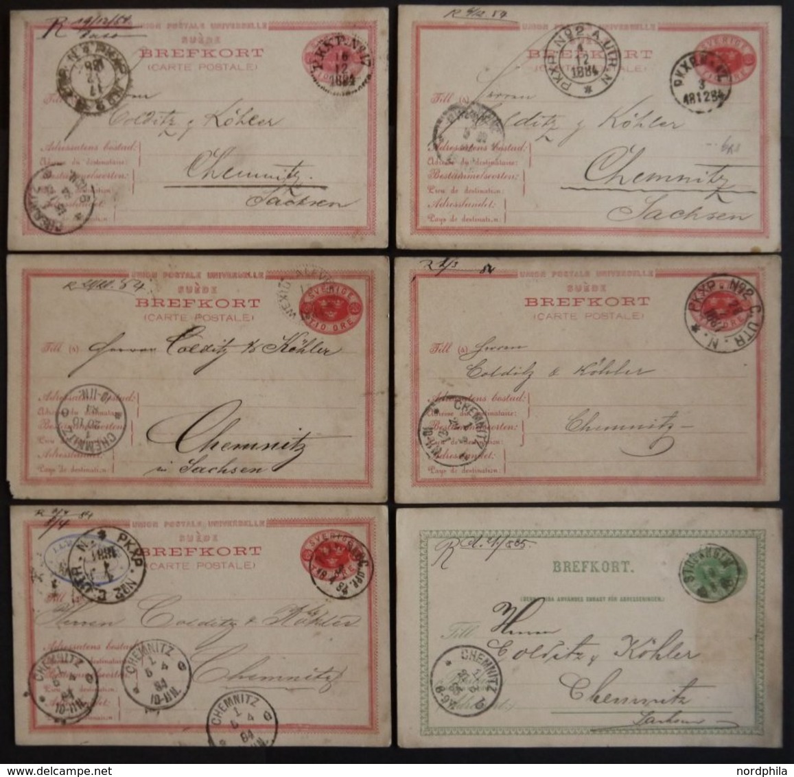 GANZSACHEN 1883-98, über 40 Ganzsachenkarten Nach Deutschland, Einige Interessante Stempel, Feinst/Pracht - Interi Postali