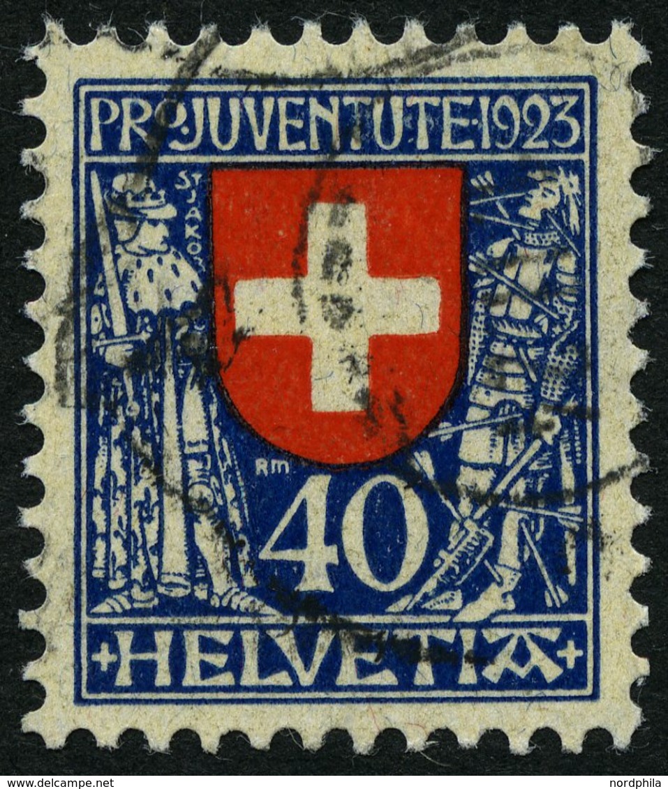 SCHWEIZ BUNDESPOST 188 O, 1923, 40 C. Pro Juventute, Pracht, Mi. 65.- - 1843-1852 Federal & Cantonal Stamps