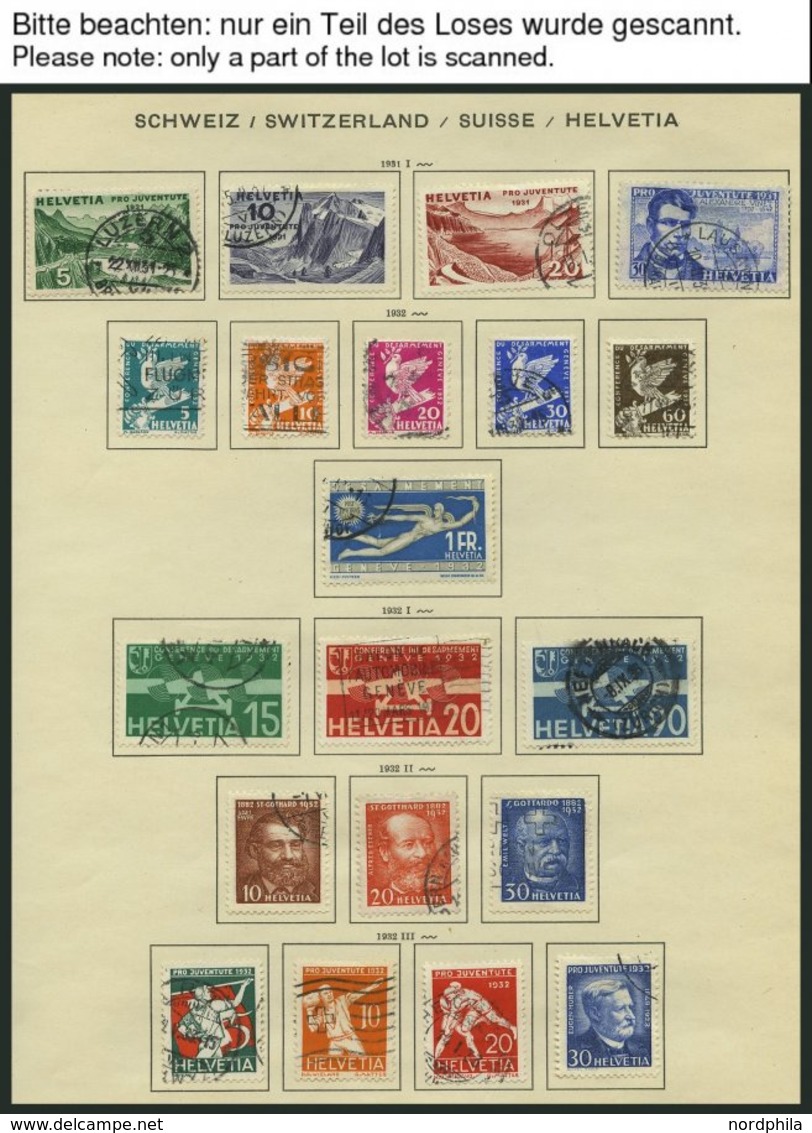 SAMMLUNGEN O, Gestempelter Sammlungsteil Schweiz Von 1931-69 Auf Schaubek Seiten, Meist Prachterhaltung, Mi. Ca. 2000.- - Lotes/Colecciones