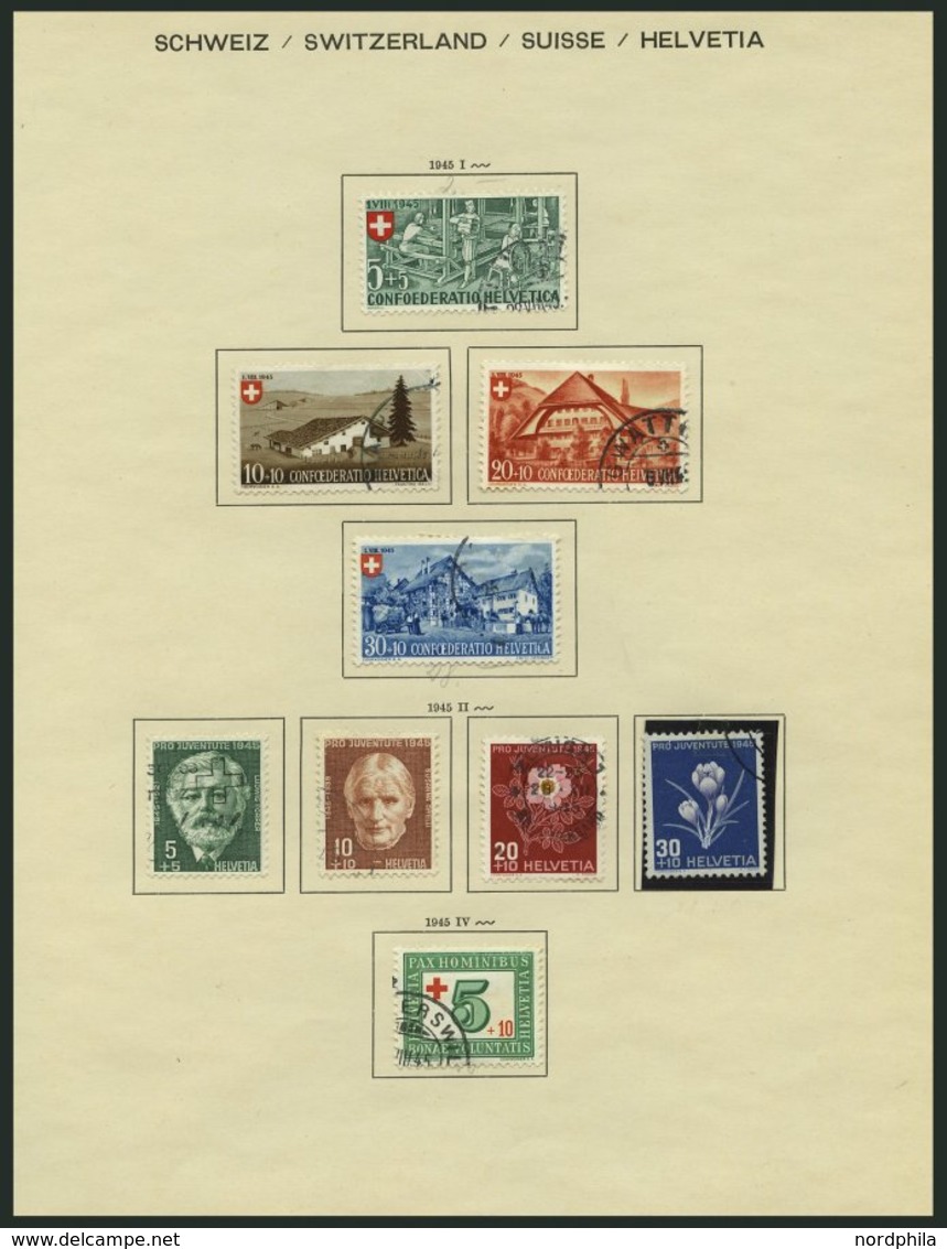 SAMMLUNGEN O, Gestempelter Sammlungsteil Schweiz Von 1931-69 Auf Schaubek Seiten, Meist Prachterhaltung, Mi. Ca. 2000.- - Collections