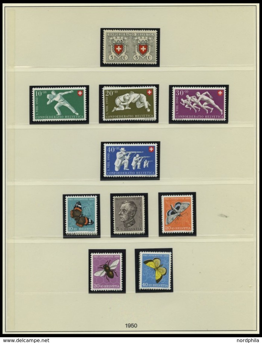 SAMMLUNGEN **,o , Saubere Sammlung Schweiz Von 1938-67 Im Lindner Falzlosalbum, Zweifach Gesammelt (postfrisch Und Geste - Collections