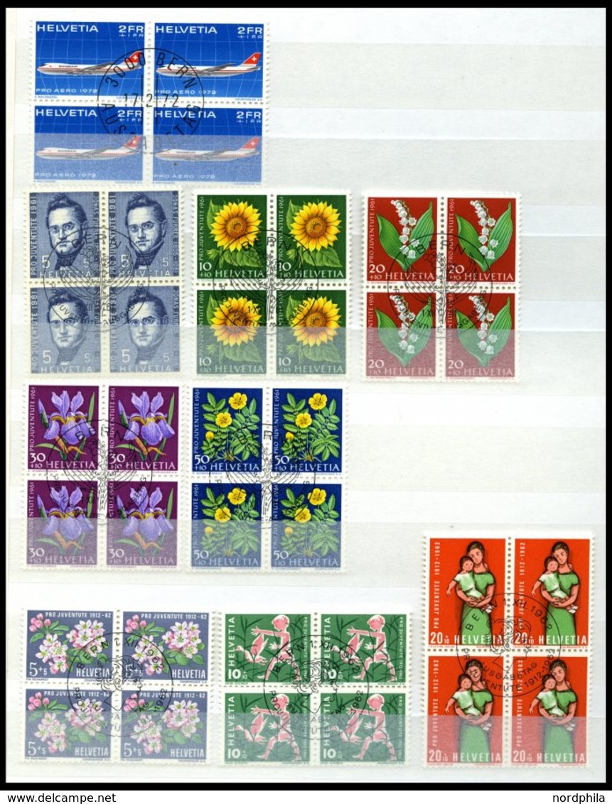 SAMMLUNGEN VB O , 1941-75, Sammlung Von 418 Verschiedenen Viererblocks Mit Zentrischen Ersttagsstempeln, Prachtsammlung, - Collections