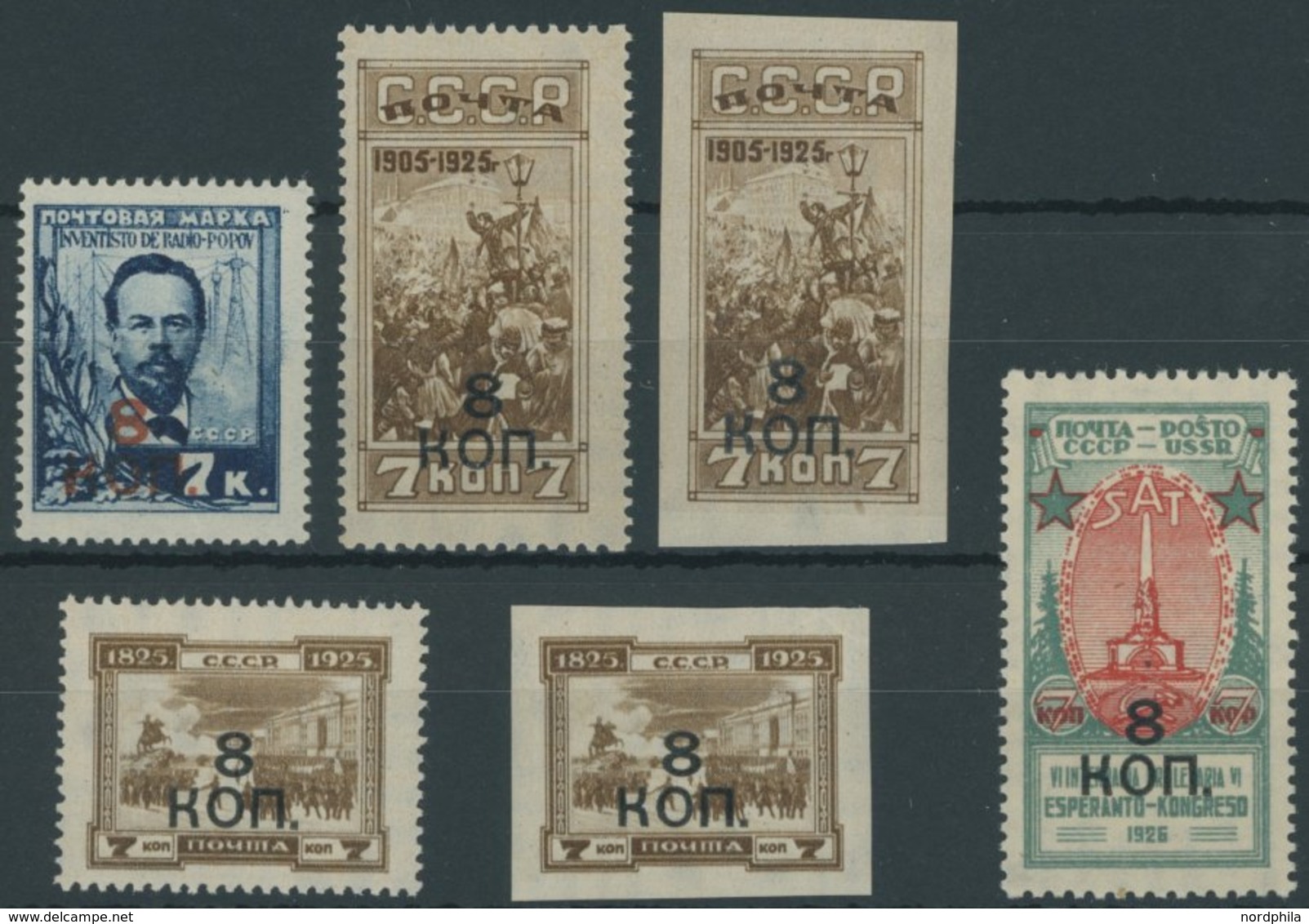 SOWJETUNION 335-38A/B **, 1927, Freimarken, Gezähnt Und Ungezähnt, Postfrisch, 6 Prachtwerte, Mi. 150.- - Otros & Sin Clasificación