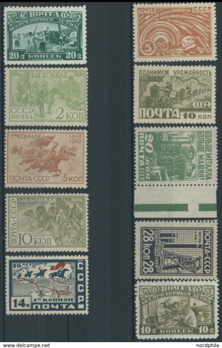 SOWJETUNION 379-88 **, 1929/30, 3 Postfrische Prachtsätze, Mi. 150.- - Autres & Non Classés