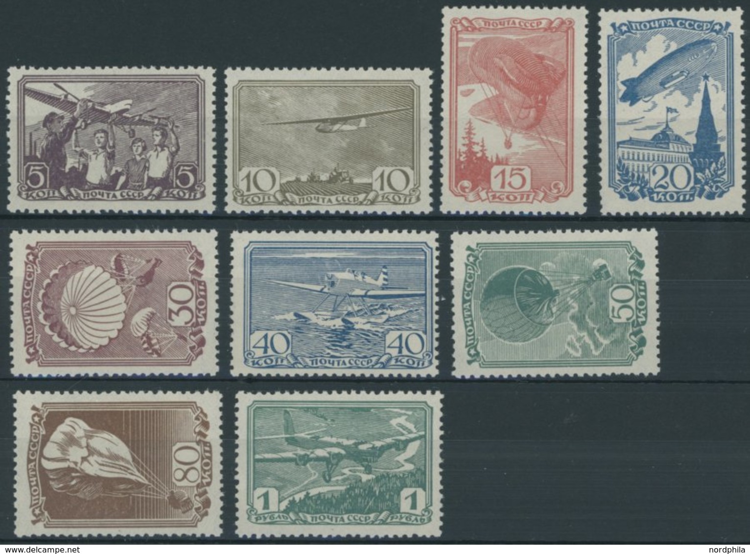 SOWJETUNION 637-45 **, 1938, Flugsport, Normale Zähnung, Postfrischer Prachtsatz, Mi. 240.- - Other & Unclassified