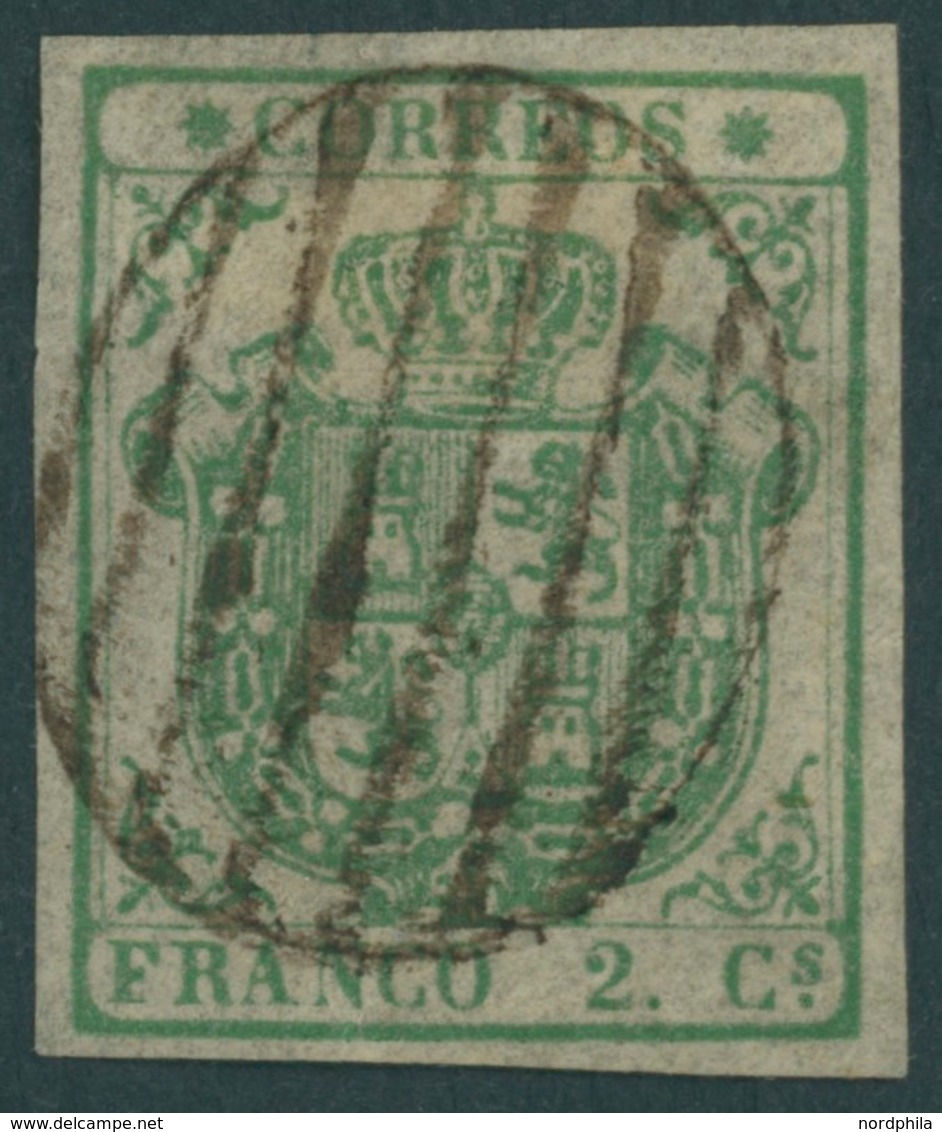 SPANIEN 24w O, 1854, 2 Cs. Grün, Kabinett, Mi. 500.- - Oblitérés