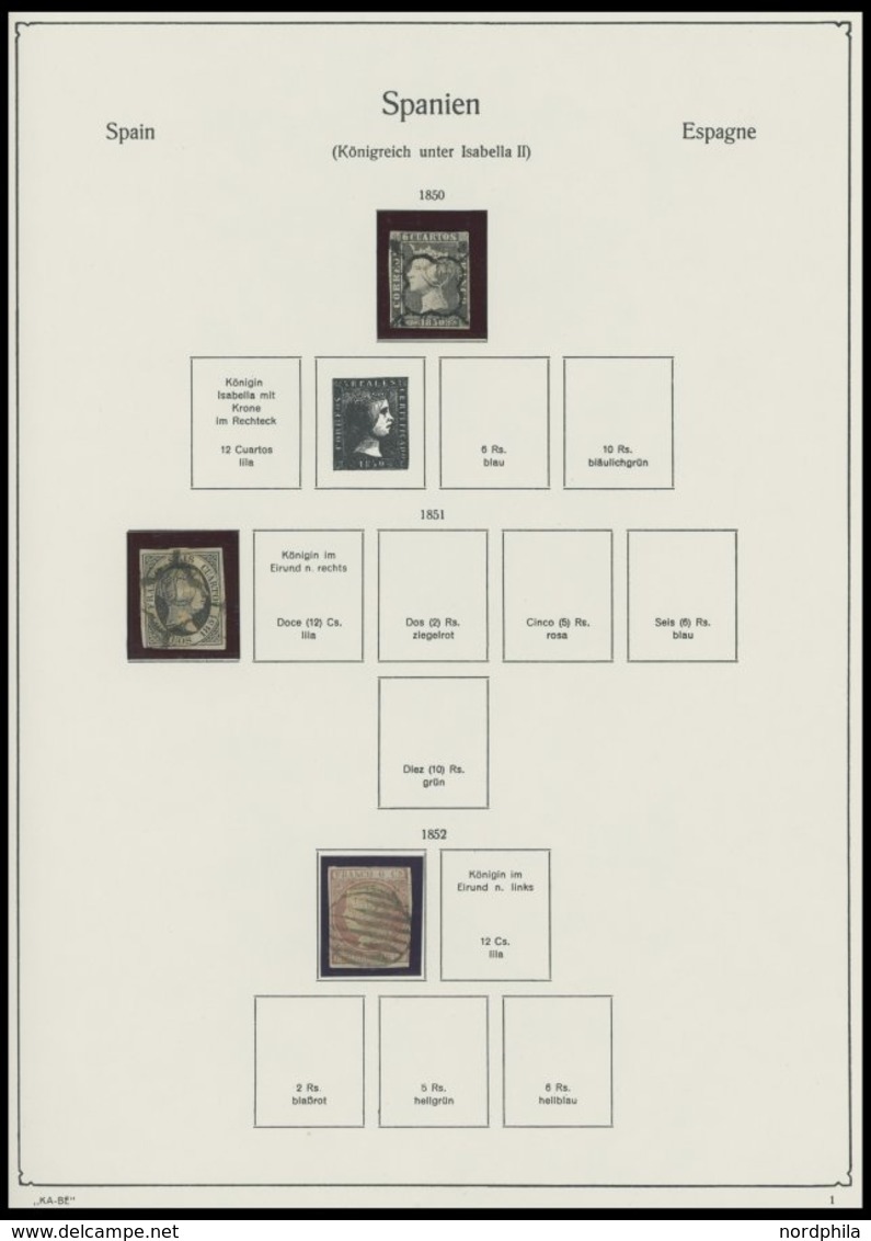 SPANIEN **,o,* , Sammlung Spanien von 1850-1953 mit einigen mittleren Ausgaben, fast nur Prachterhaltung