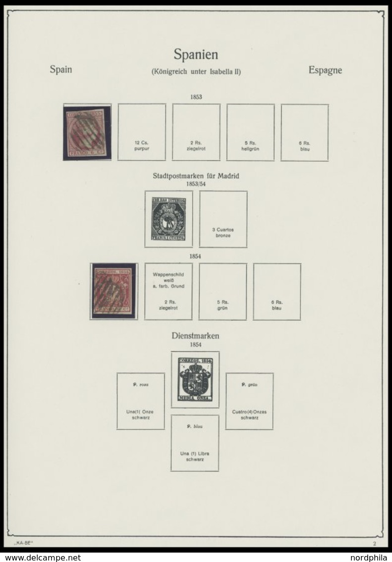 SPANIEN **,o,* , Sammlung Spanien von 1850-1953 mit einigen mittleren Ausgaben, fast nur Prachterhaltung