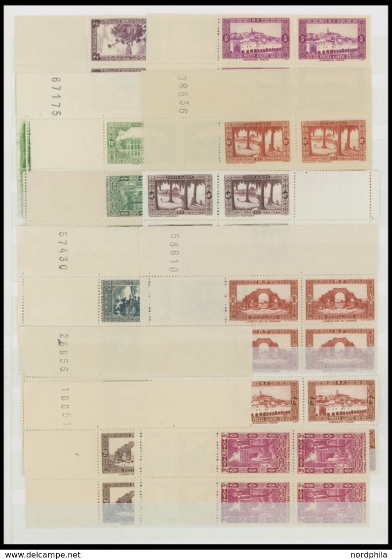 ALGERIEN VB **, 1924-47, Partie Von 76 Verschiedenen Postfrischen Viererblocks, Mit Portomarken, Prachterhaltung - Argelia (1962-...)