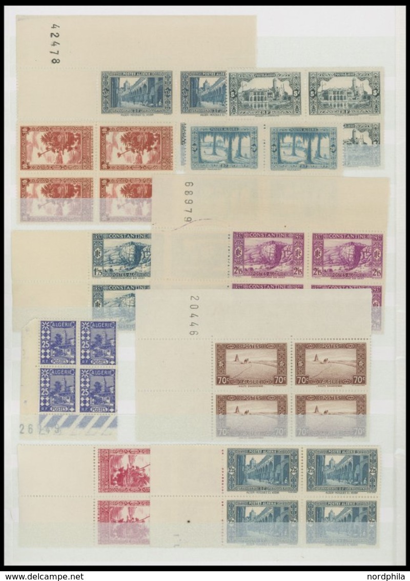 ALGERIEN VB **, 1924-47, Partie Von 76 Verschiedenen Postfrischen Viererblocks, Mit Portomarken, Prachterhaltung - Algerien (1962-...)