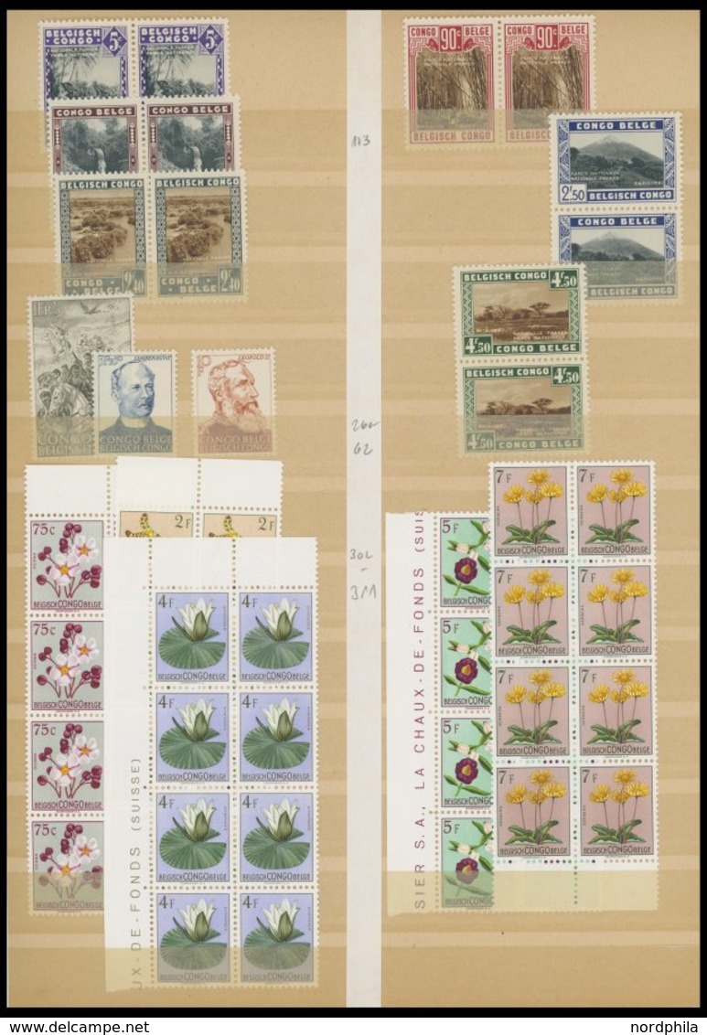 BELGISCH-KONGO **,* , 1894-1952, Meist Postfrische Partie, Z.T. In Blockstücken, Fast Nur Prachterhaltung - Other & Unclassified