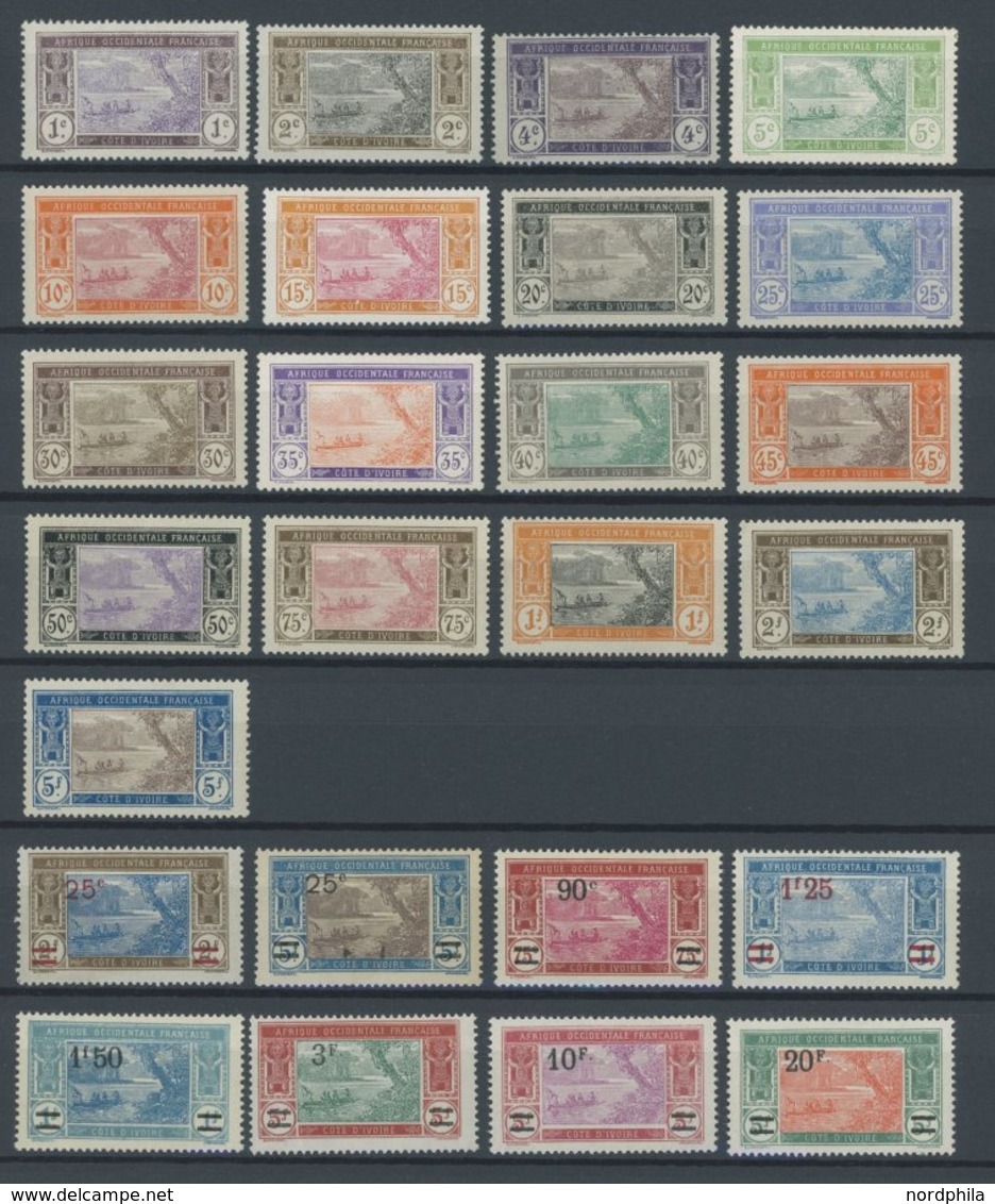 ELFENBEINKÜSTE 41-57,75-82 *, 1913/27, Boot In Der Ebrié-Lagune, Falzrest, 2 Prachtsätze, Mi. 107.- - Unused Stamps