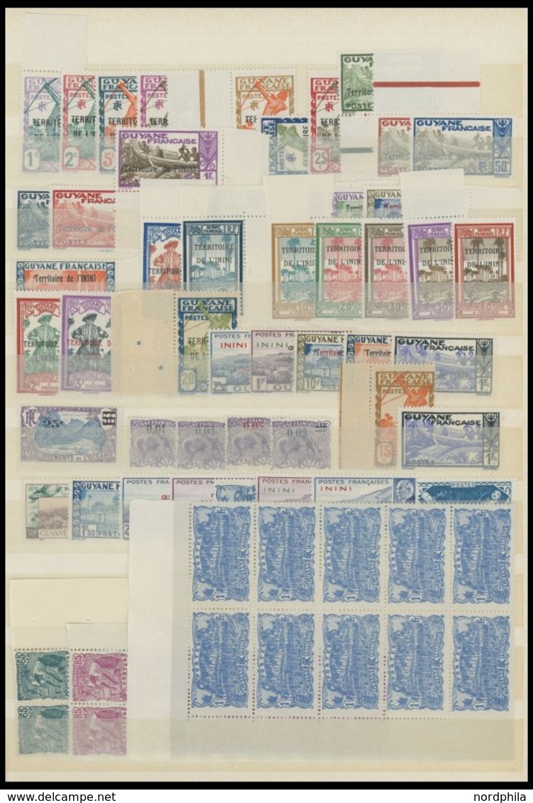 FRANZÖSISCH-GUYANA **, 1922-37, Postfrische Partie Französisch Guyana Und Inini, Teils In Bogenteilen, Fast Nur Prachter - Other & Unclassified