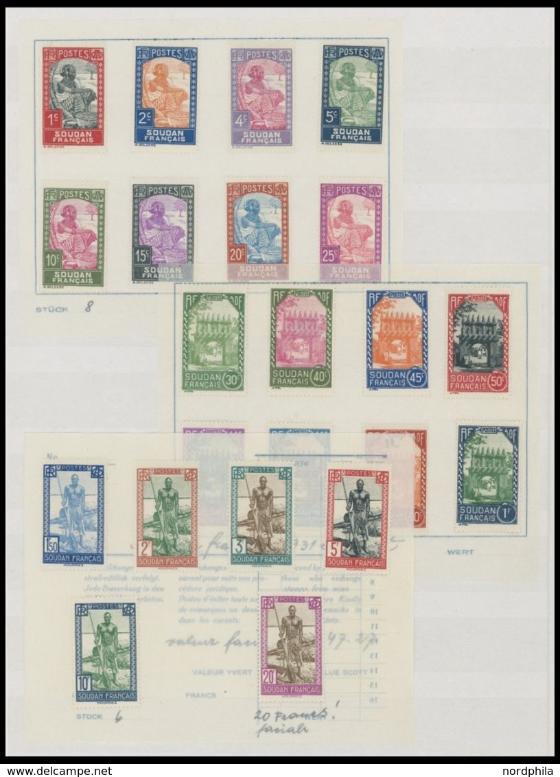 FRANZÖSISCH-SUDAN **,* , 1921-42, Fast Nur Postfrische Partie Mit Bogenteilen, Fast Nur Prachterhaltung - Other & Unclassified