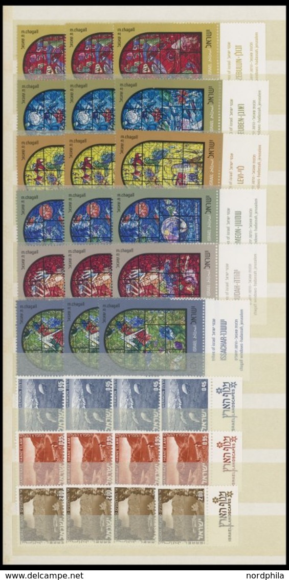 ISRAEL - SAMMLUNGEN, LOTS **, 1968-73, Postfrische Dublettenpartie Israel Im Einsteckbuch, U.a. 4x Mi.Nr. 524-37 Und 3x  - Colecciones & Series