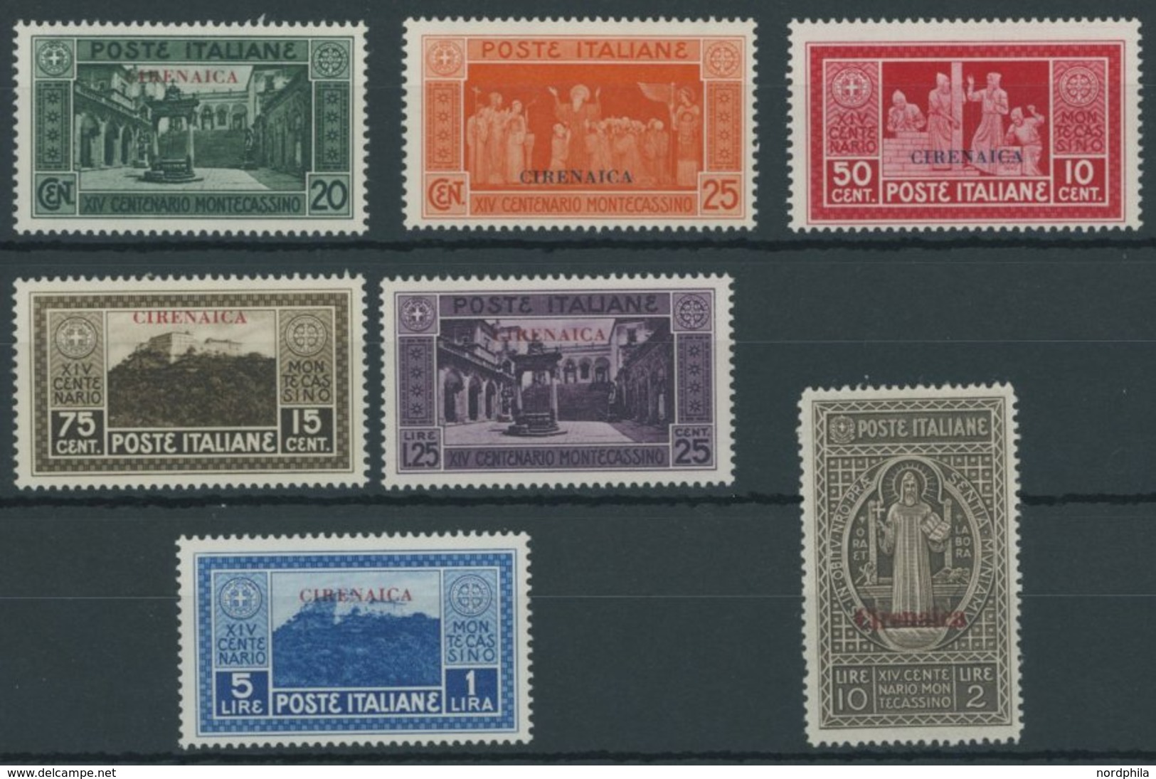 ITALIENISCH-CYRENNAICA 52-58 **, 1929, Kloster Monte Cassino, Postfrischer Prachtsatz - Cirenaica