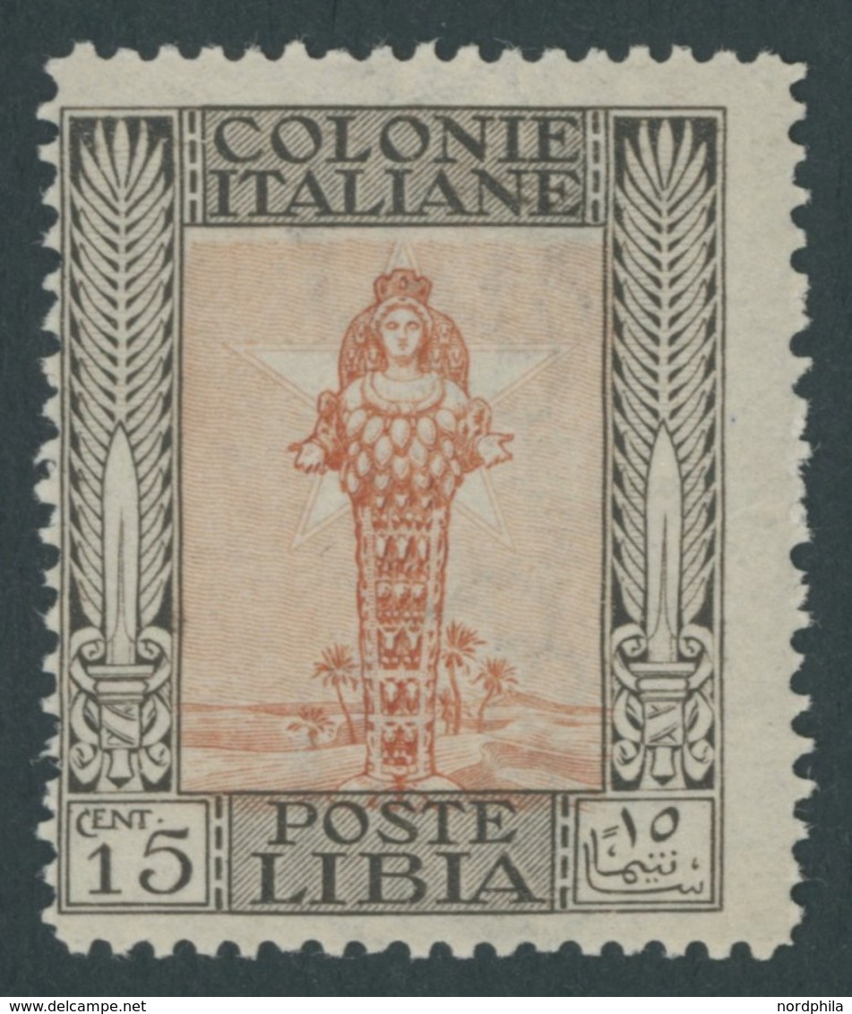 ITALIENISCH-LYBIEN 28 **, 1921, 15 C. Braun/braunorange, Postfrisch, Pracht - Libia