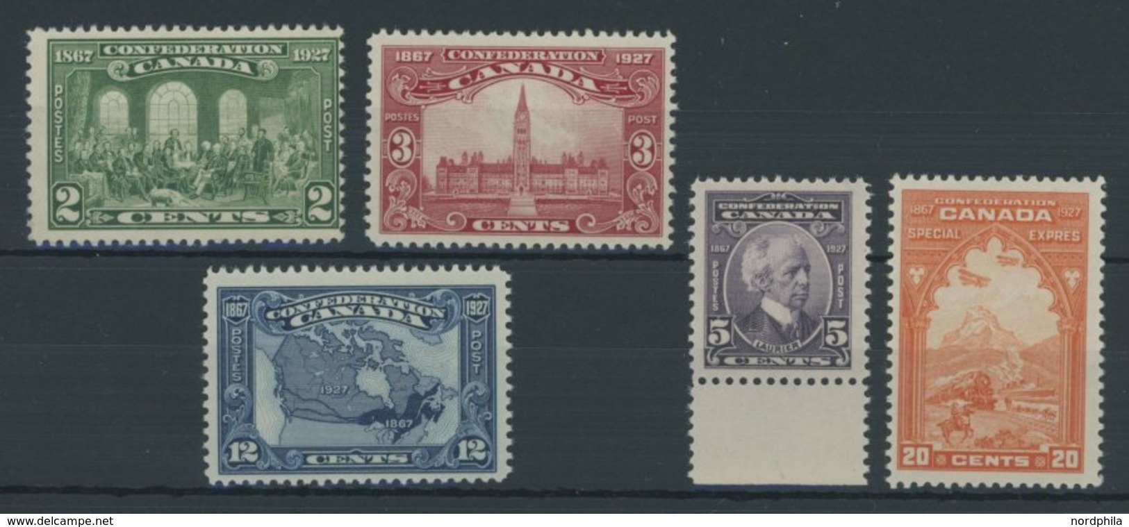 KANADA 119-23 **, 1927 2 - 20 C. Dominion Of Canada, 5 Postfrische Prachtwerte - Usados