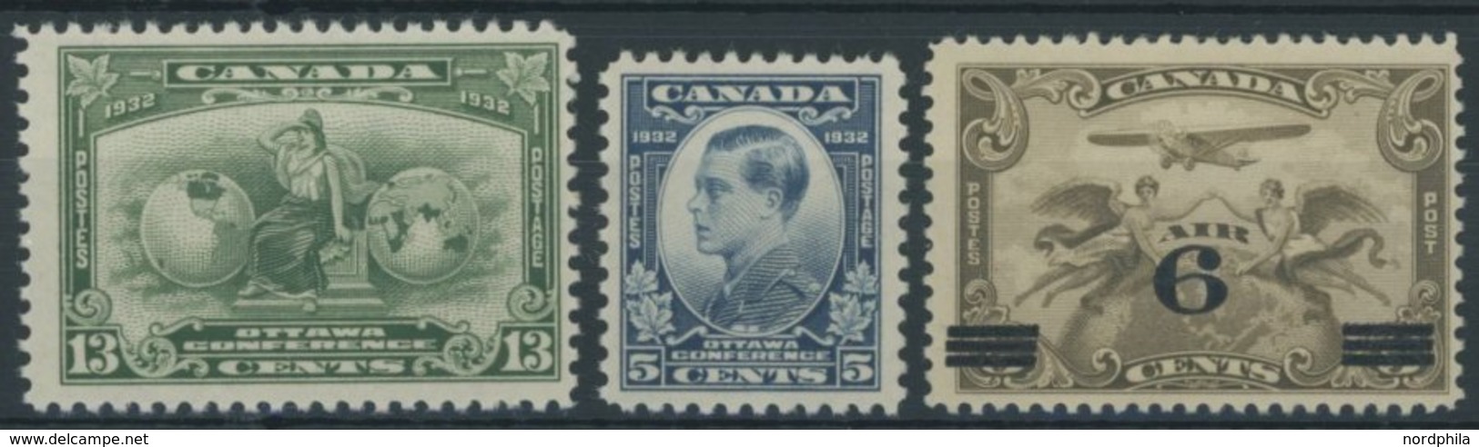 KANADA 160/1,169 **, 1932, 5 Und 13 C. Wirtschaftskonferenz Und Flugpost, 3 Postfrische Prachtwerte - Usati