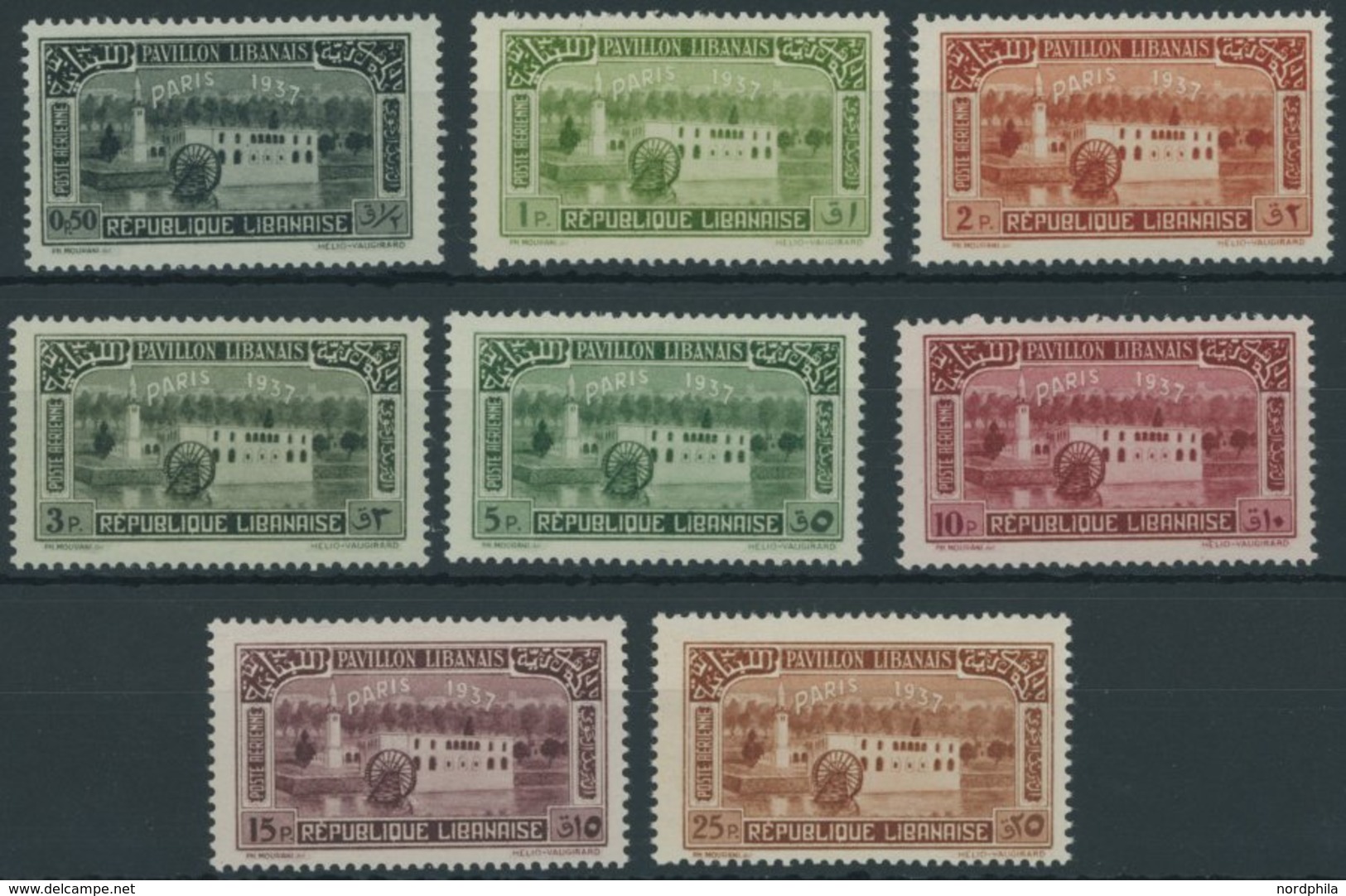 LIBANON 220-27 **, 1937, Weltausstellung, Postfrischer Prachtsatz - Libano