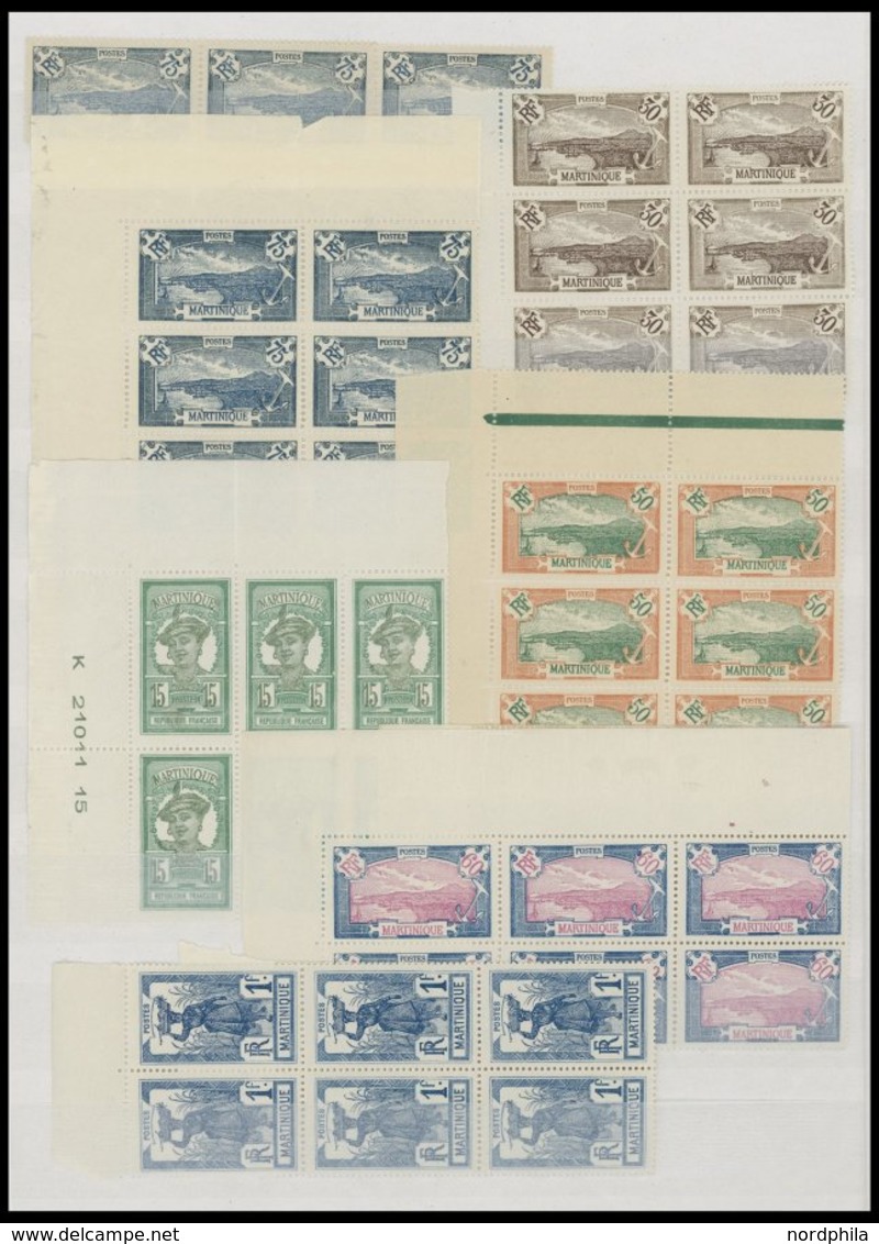 MARTINIQUE **,* , 1908-42, überwiegend Postfrische Partie Mit Bogenteilen, Fast Nur Prachterhaltung - Otros & Sin Clasificación